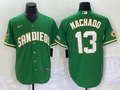 Men's San Diego Padres Manny Machado #13 Green Replica Player Jerseys