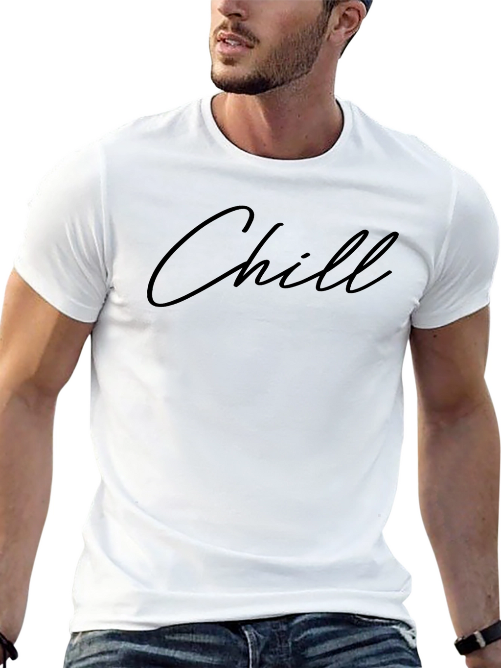 Chill Graphic Print Black T-Shirt