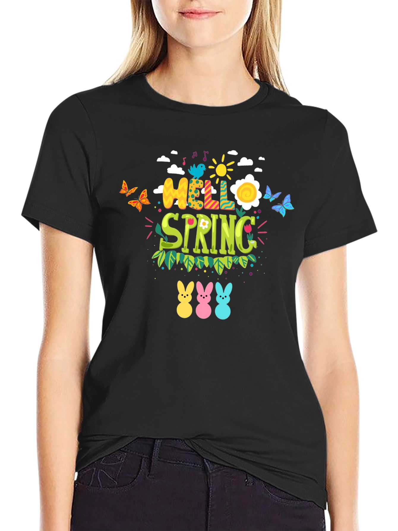 Hello Spring Easter Bunny T-Shirt