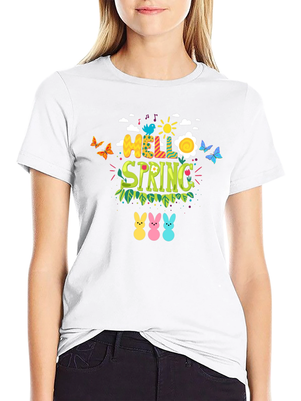 Hello Spring Easter Bunny T-Shirt