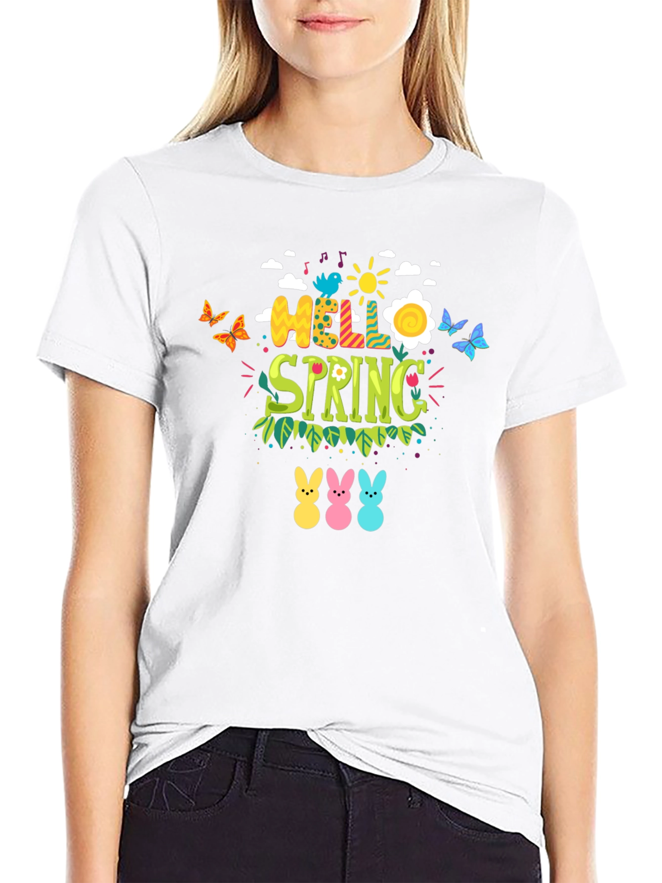 Hello Spring Easter Bunny T-Shirt