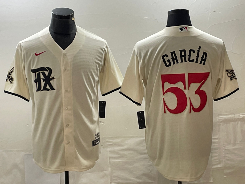 Men's Texas Rangers Adolis Garcia #53 Cream 2023 City Connect Replica Baseball Jerseys