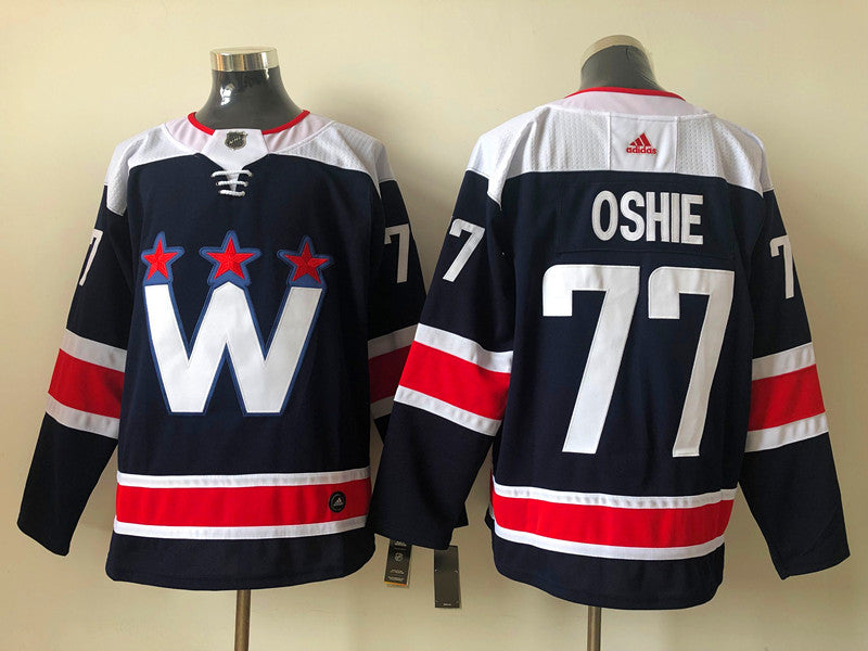 Men's Washington Capitals TJ Oshie #77 Navy Breakaway Player Jerseys