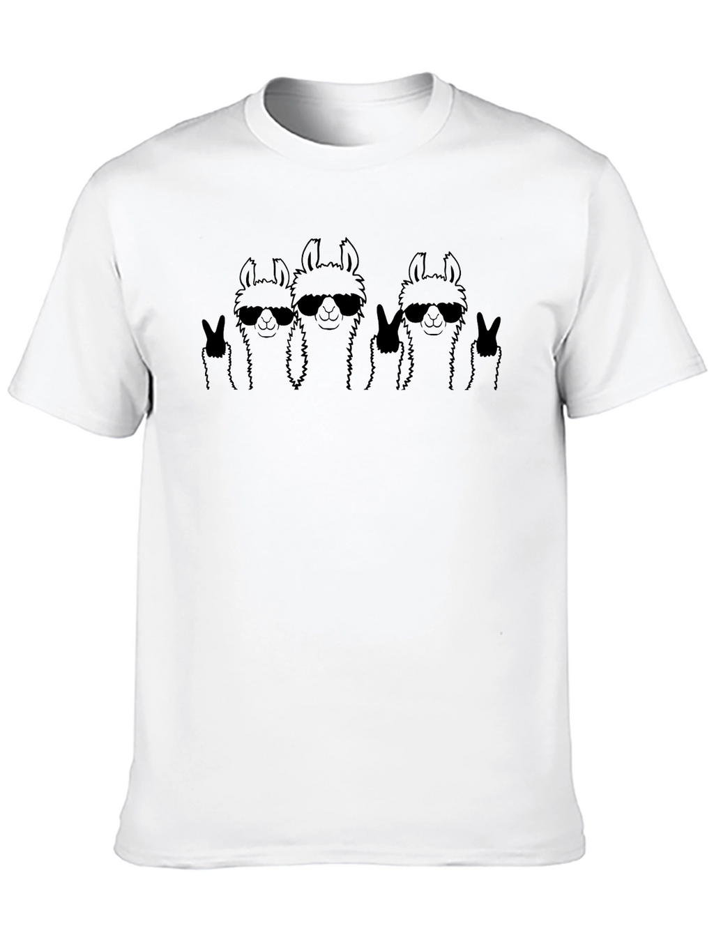 Llama Squad Black T-Shirt - Peace Out!