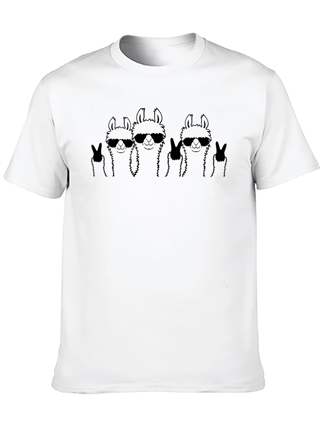 Llama Squad Black T-Shirt - Peace Out!