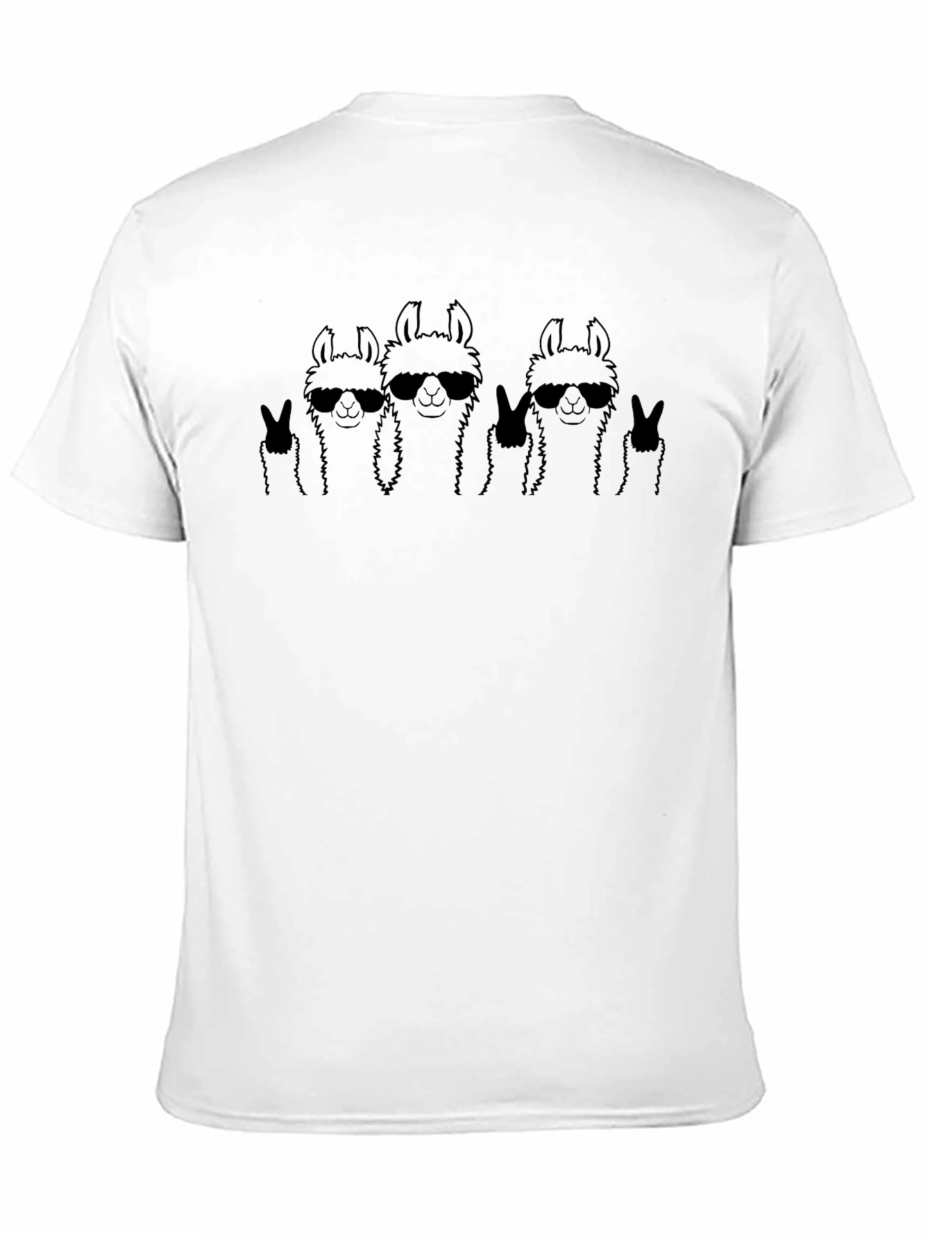 Llama Squad Black T-Shirt - Peace Out!