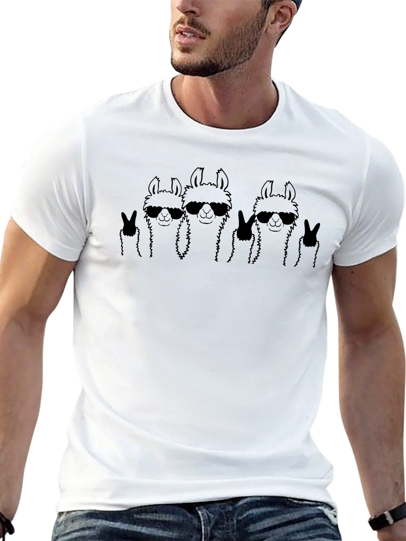 Llama Squad Black T-Shirt - Peace Out!