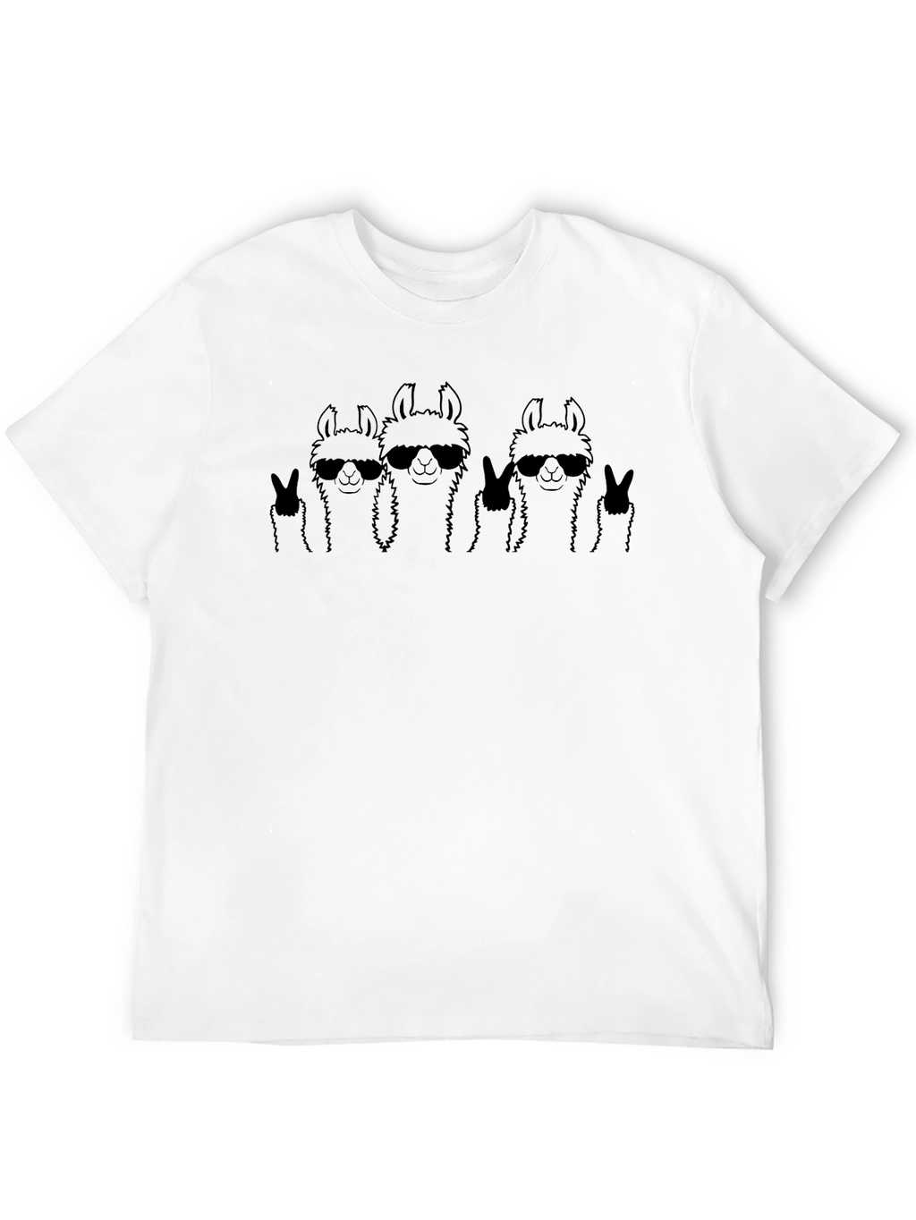 Llama Squad Black T-Shirt - Peace Out!
