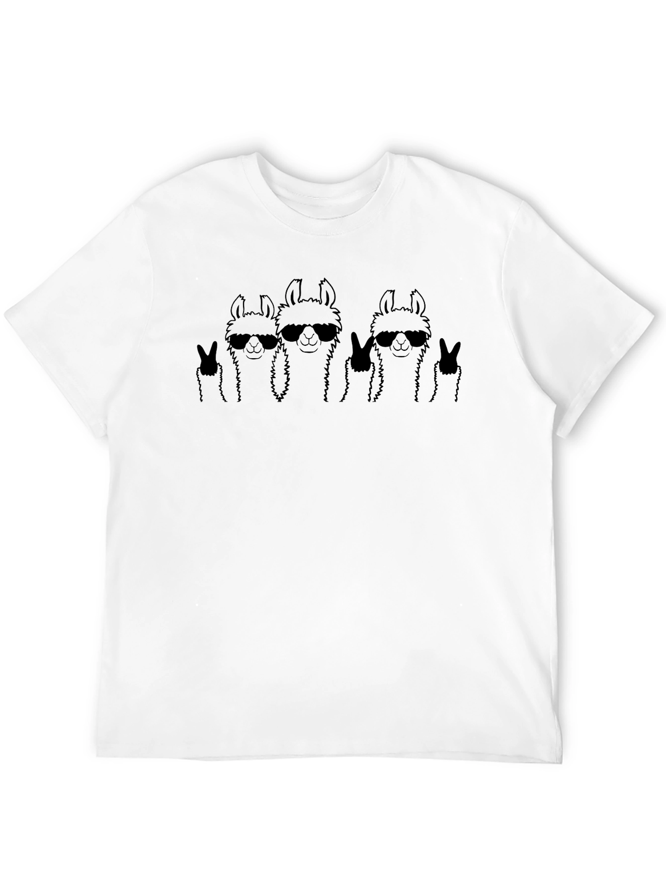 Llama Squad Black T-Shirt - Peace Out!