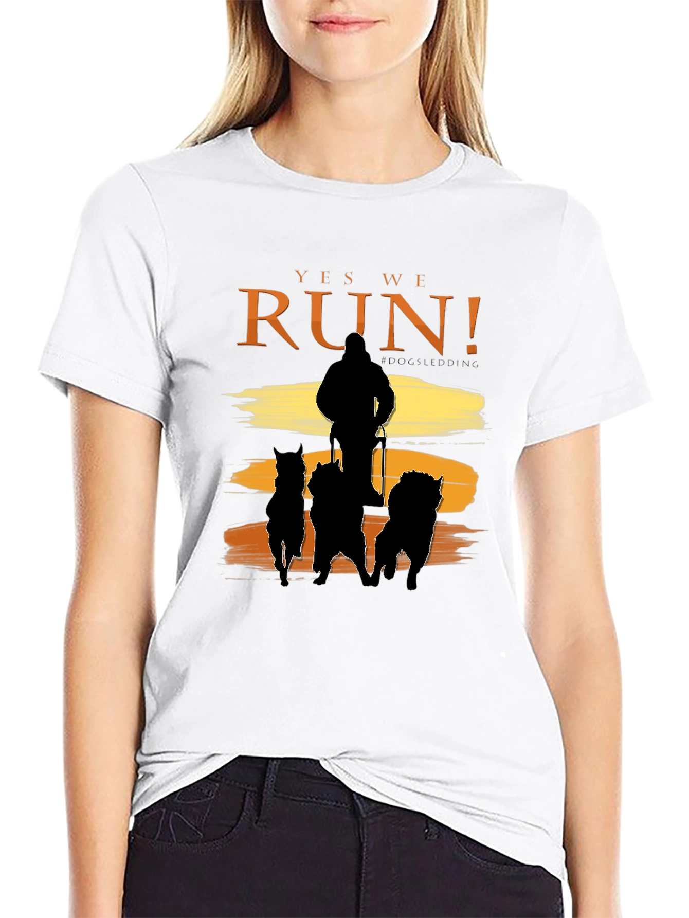 Yes We Run! Black Dog Sledding Graphic Tee