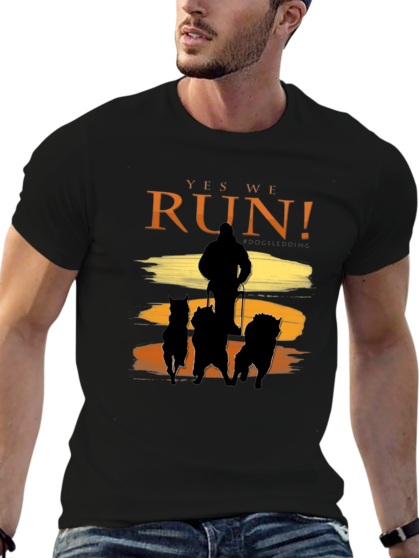 Yes We Run! Black Dog Sledding Graphic Tee