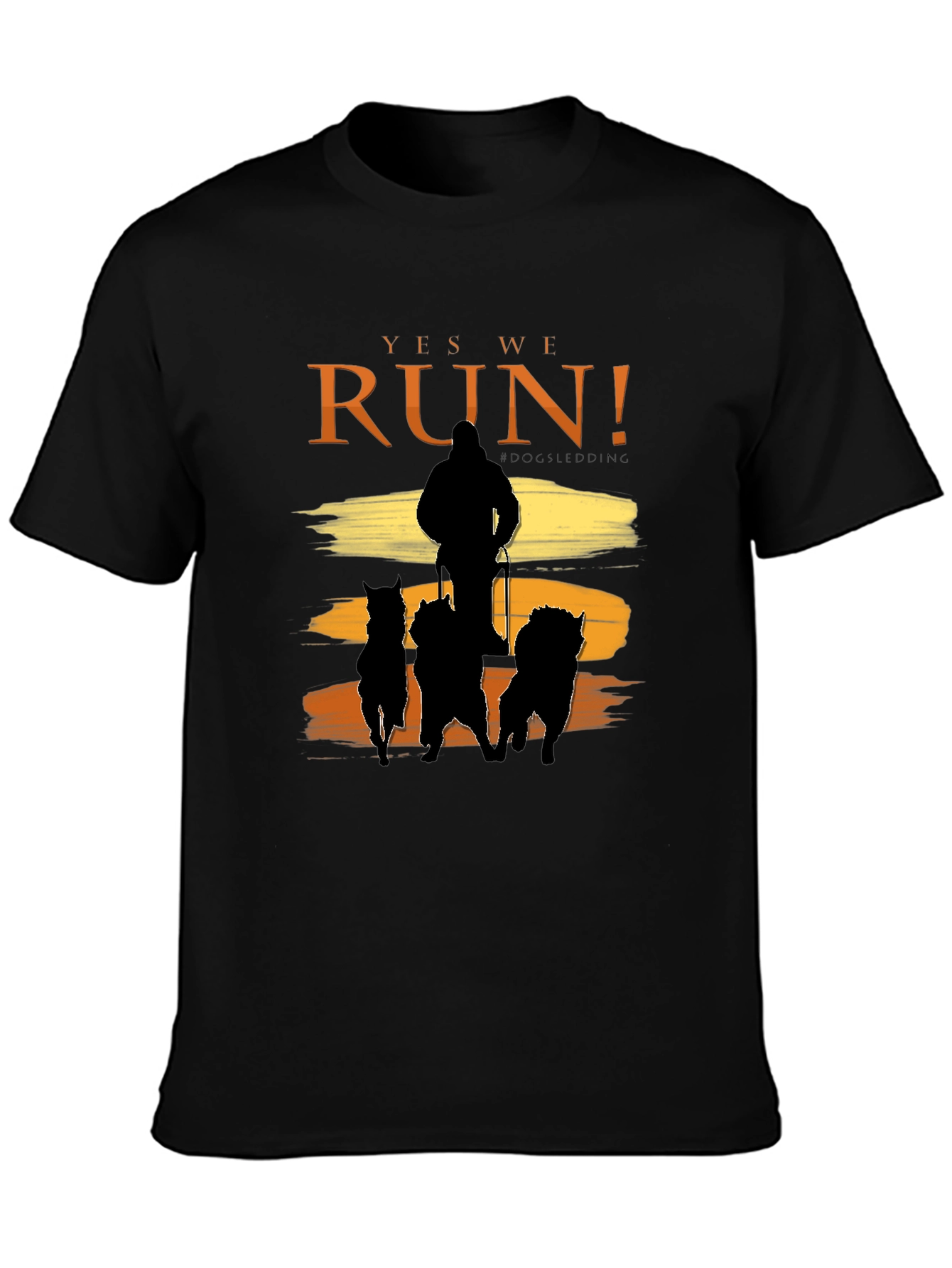 Yes We Run! Black Dog Sledding Graphic Tee