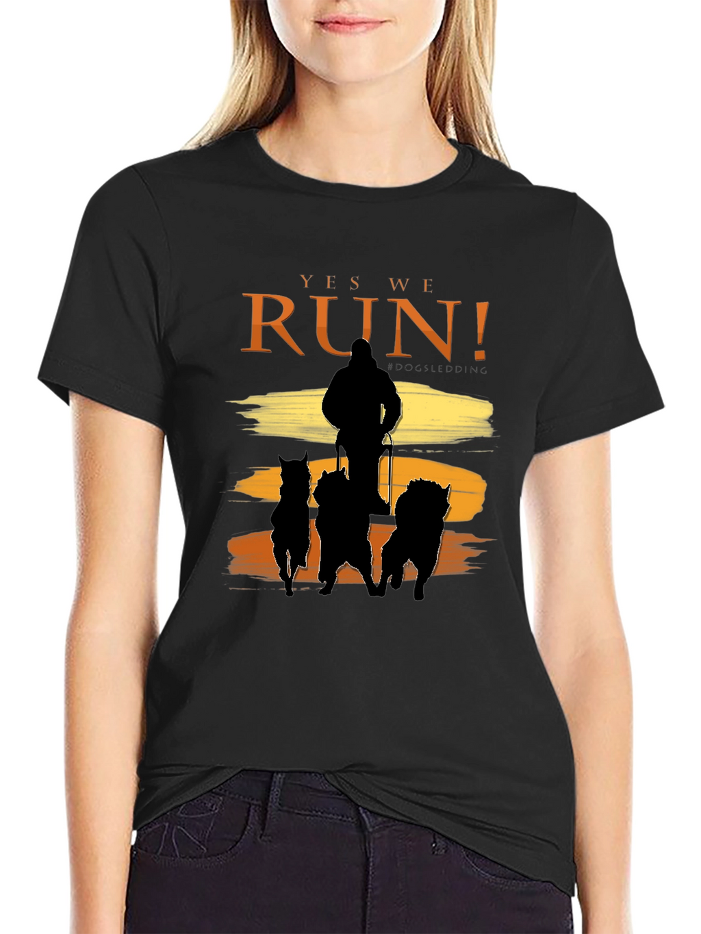 Yes We Run! Black Dog Sledding Graphic Tee