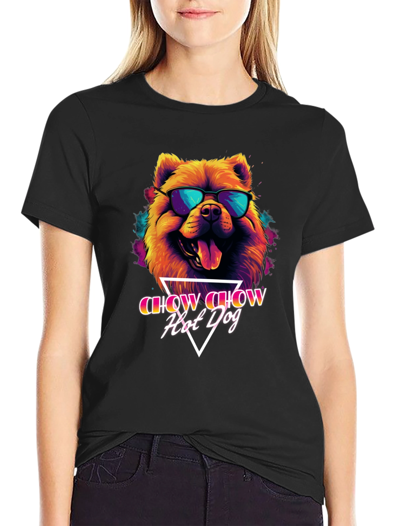 Chow Chow Hot Dog Graphic T-Shirt - Cool Dog Tee