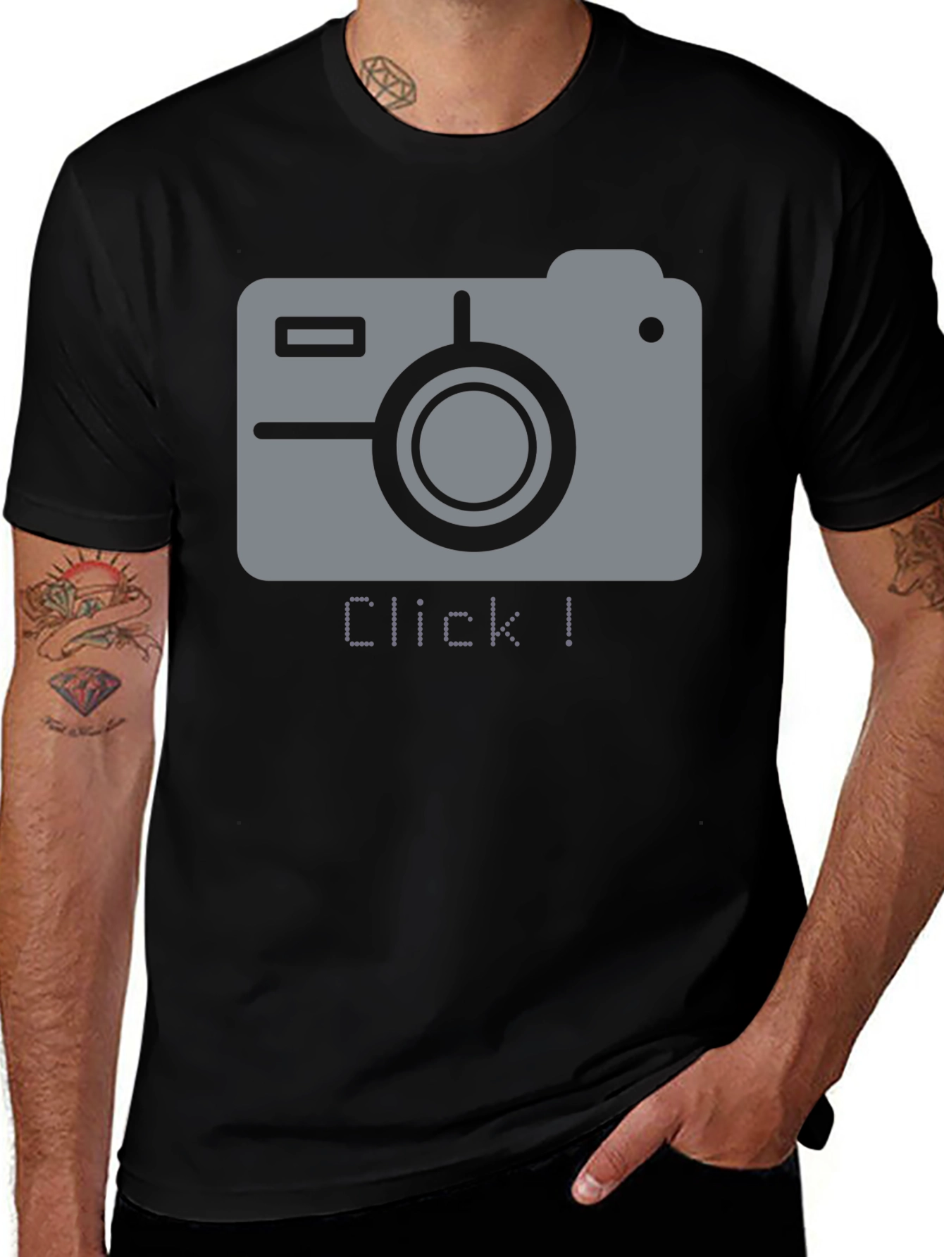 Click! Camera Graphic Black T-Shirt
