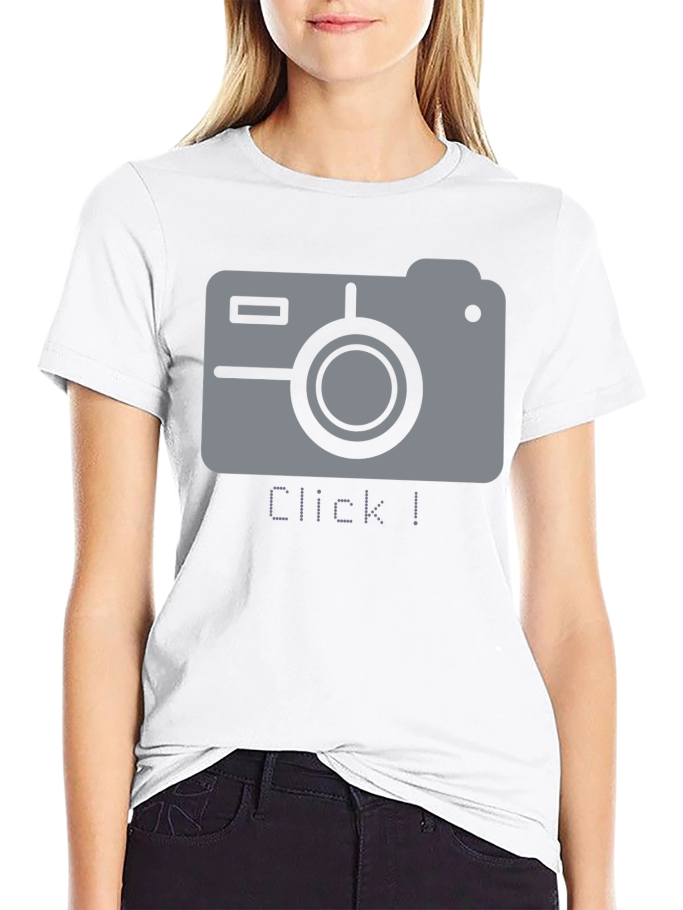Click! Camera Graphic Black T-Shirt
