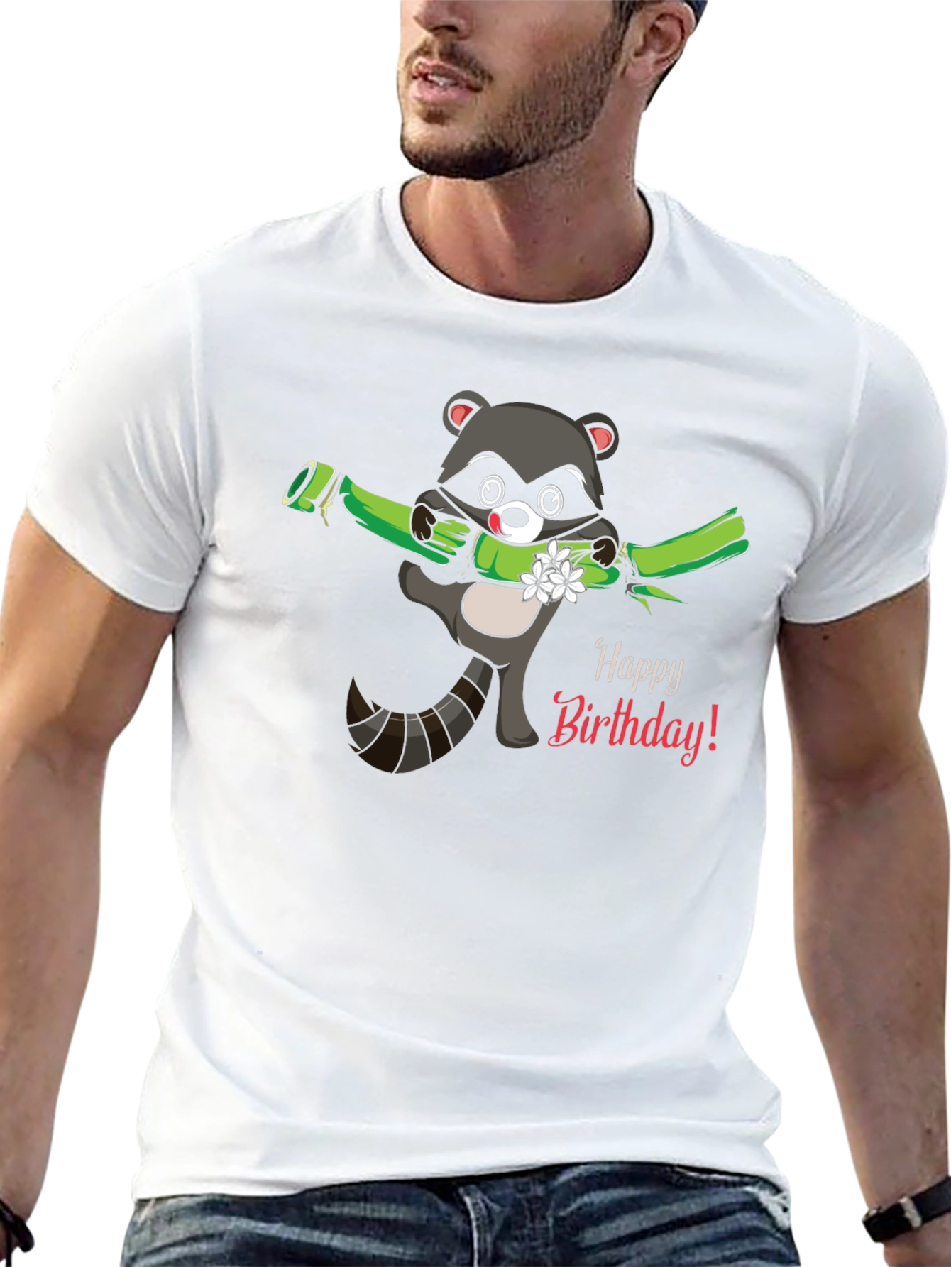 Happy Birthday Raccoon Graphic Tee