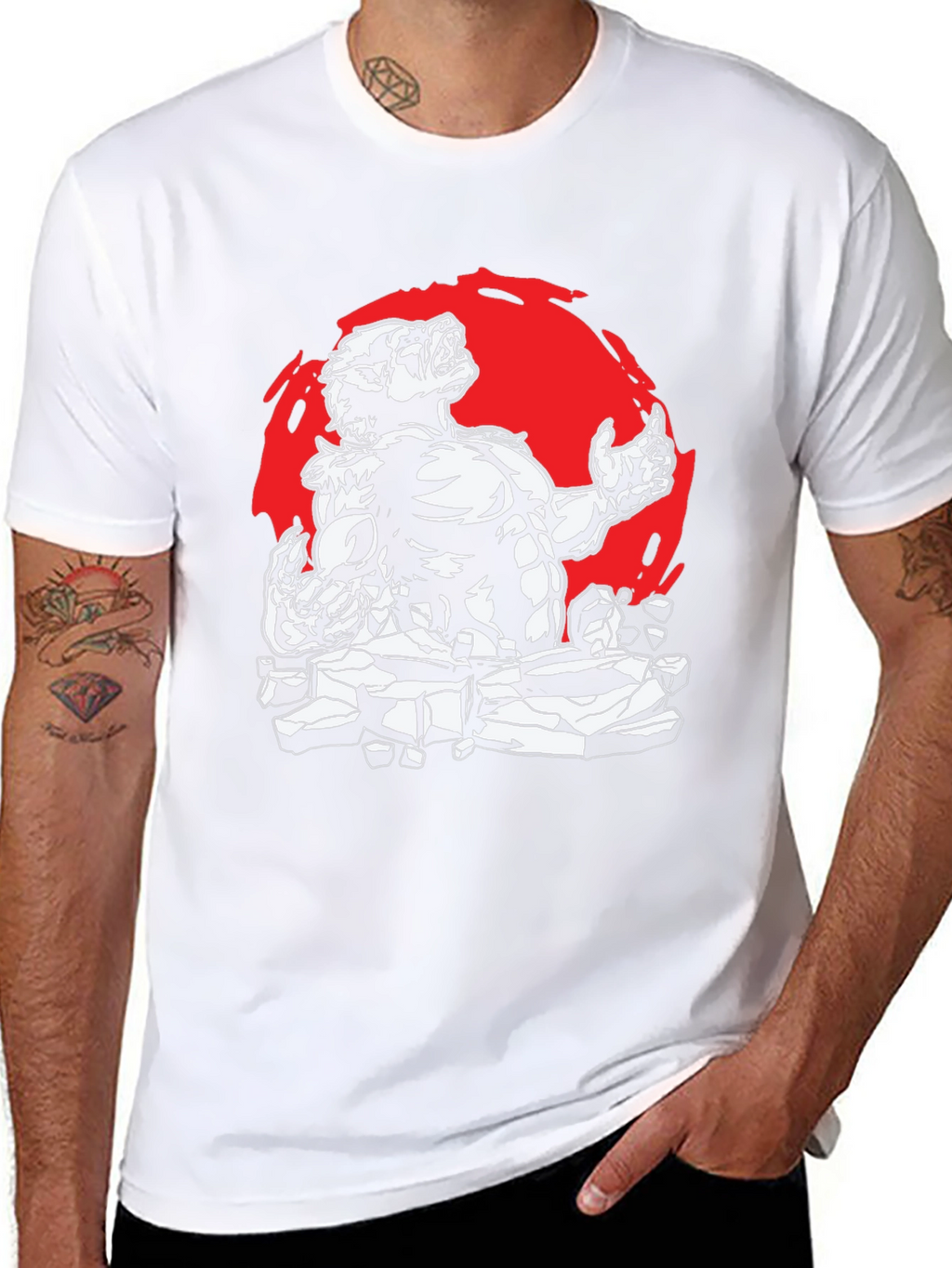 Werewolf Graphic Tee - Black Cotton Shirt