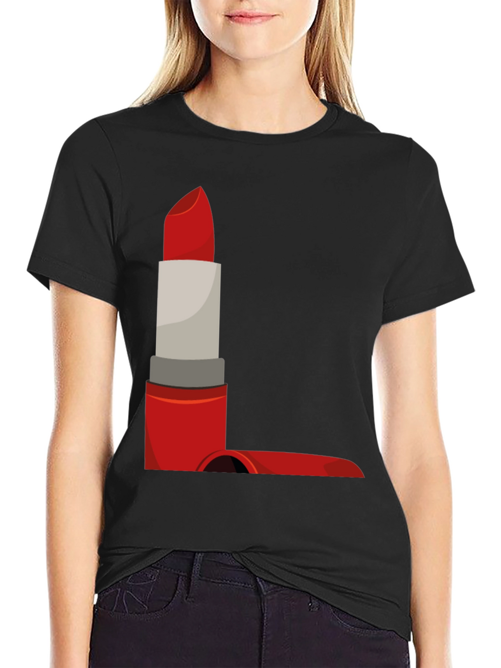 Lipstick Graphic Tee - Bold & Stylish Black T-Shirt