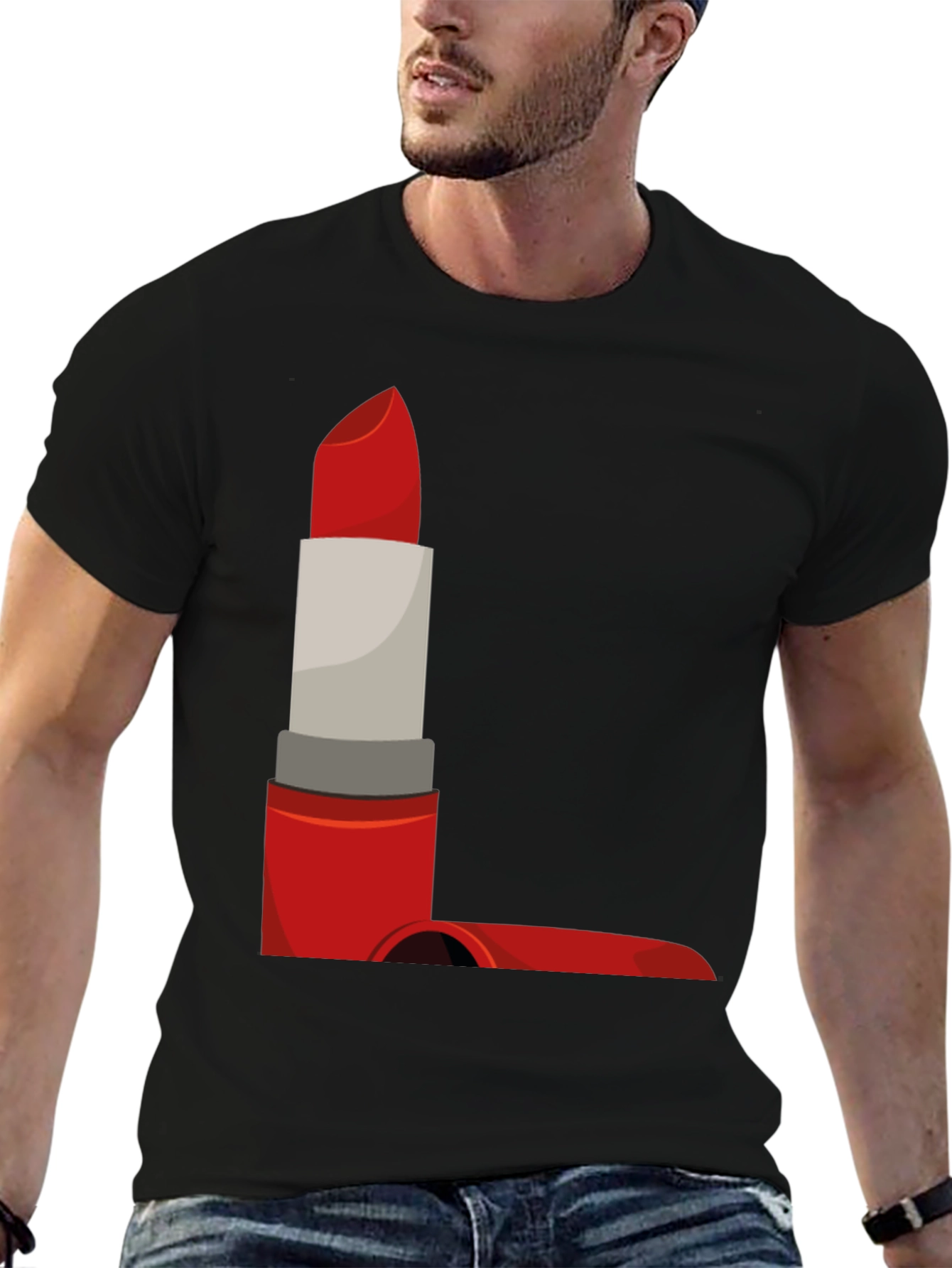 Lipstick Graphic Tee - Bold & Stylish Black T-Shirt