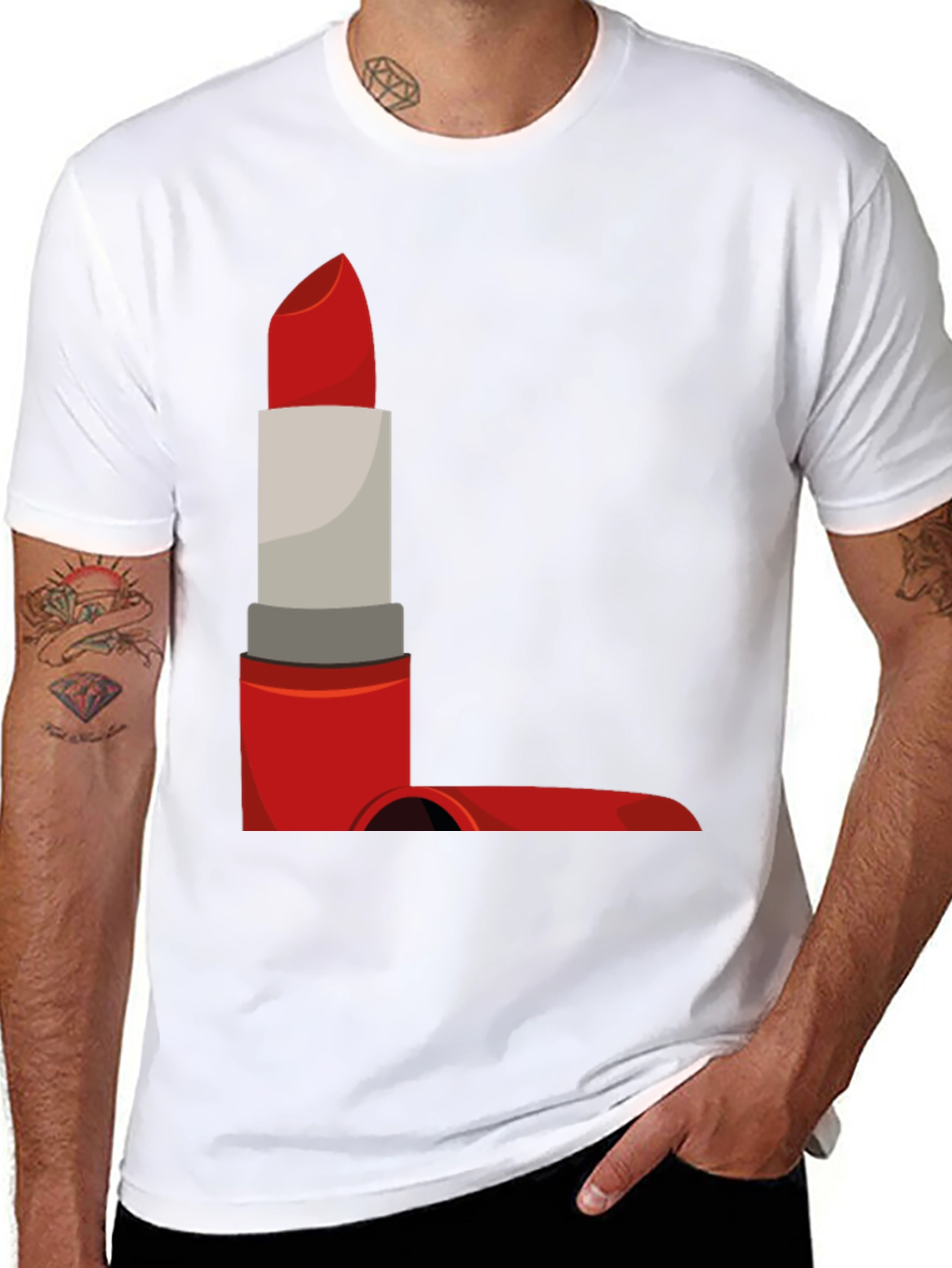Lipstick Graphic Tee - Bold & Stylish Black T-Shirt