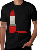 Lipstick Graphic Tee - Bold & Stylish Black T-Shirt