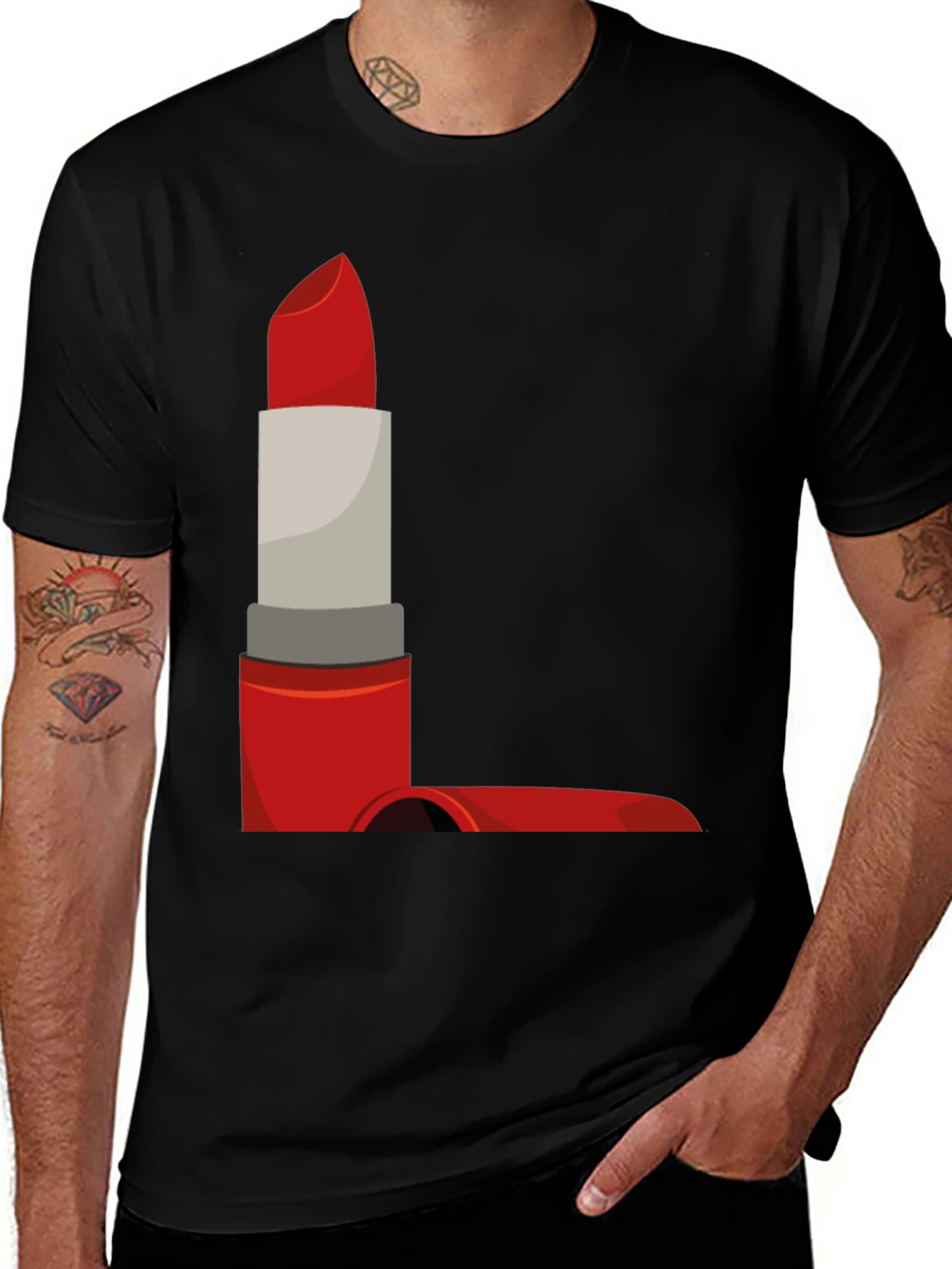 Lipstick Graphic Tee - Bold & Stylish Black T-Shirt
