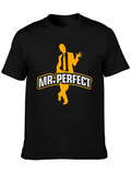 Mr. Perfect Graphic Tee - Black Cotton Blend T-Shirt