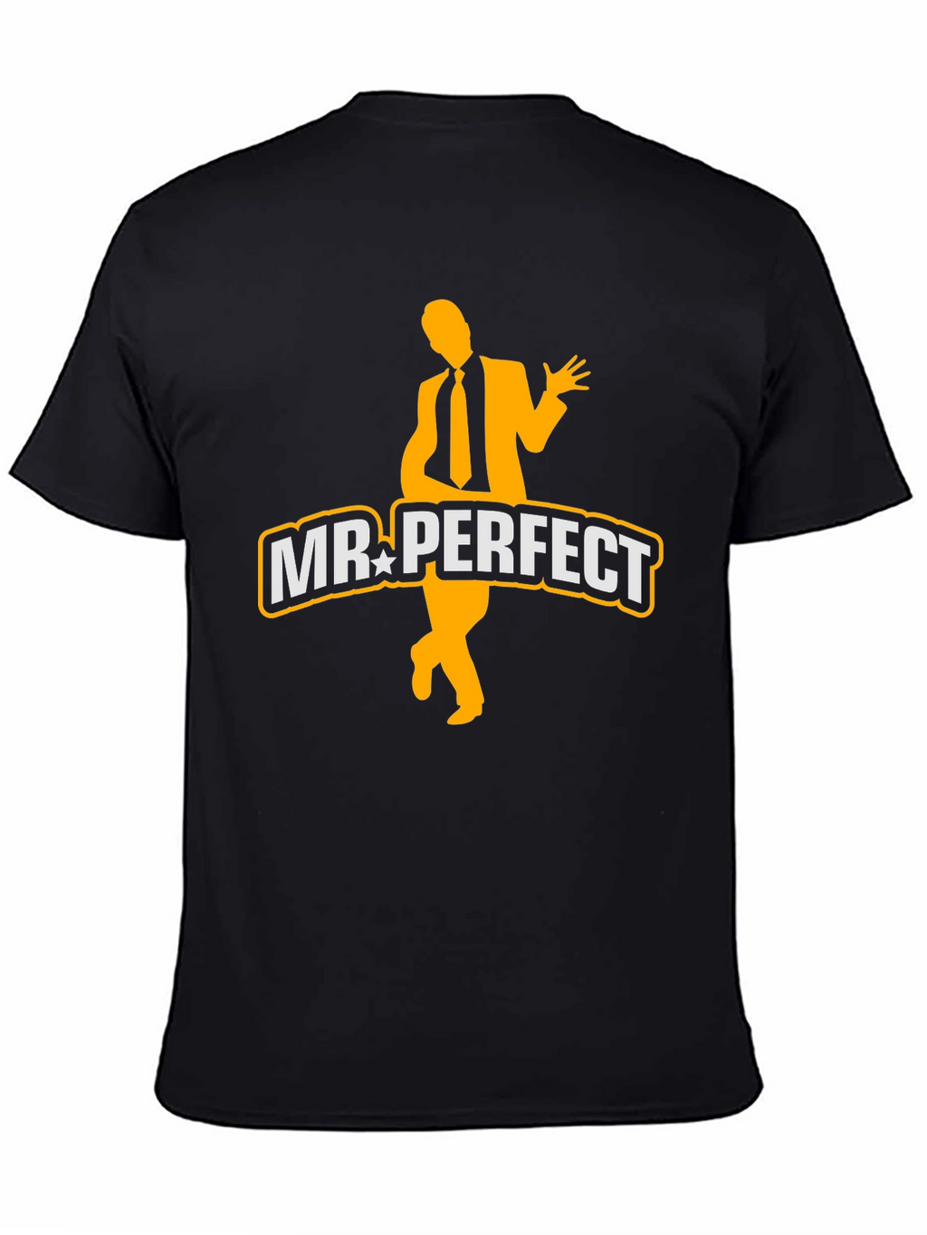 Mr. Perfect Graphic Tee - Black Cotton Blend T-Shirt