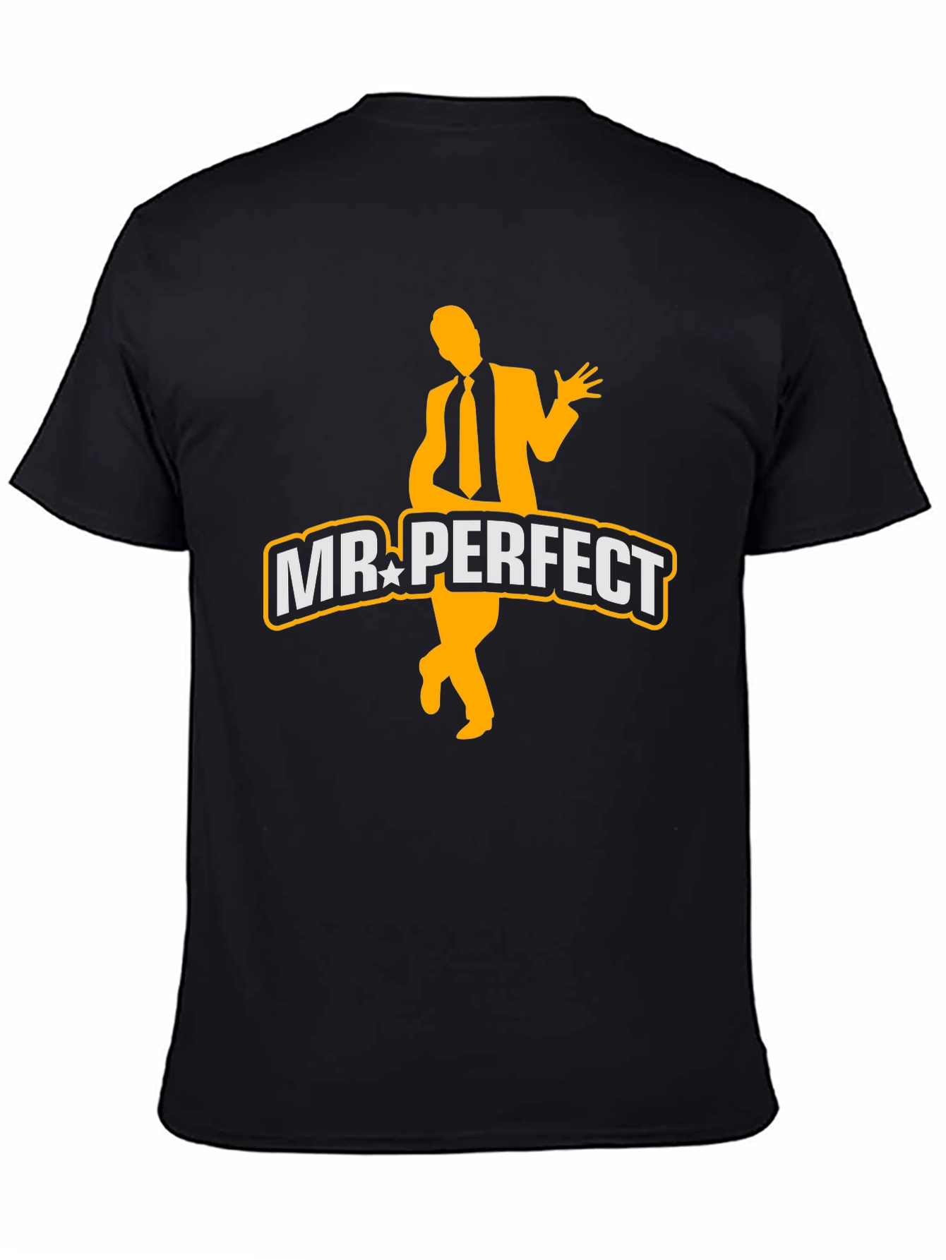 Mr. Perfect Graphic Tee - Black Cotton Blend T-Shirt