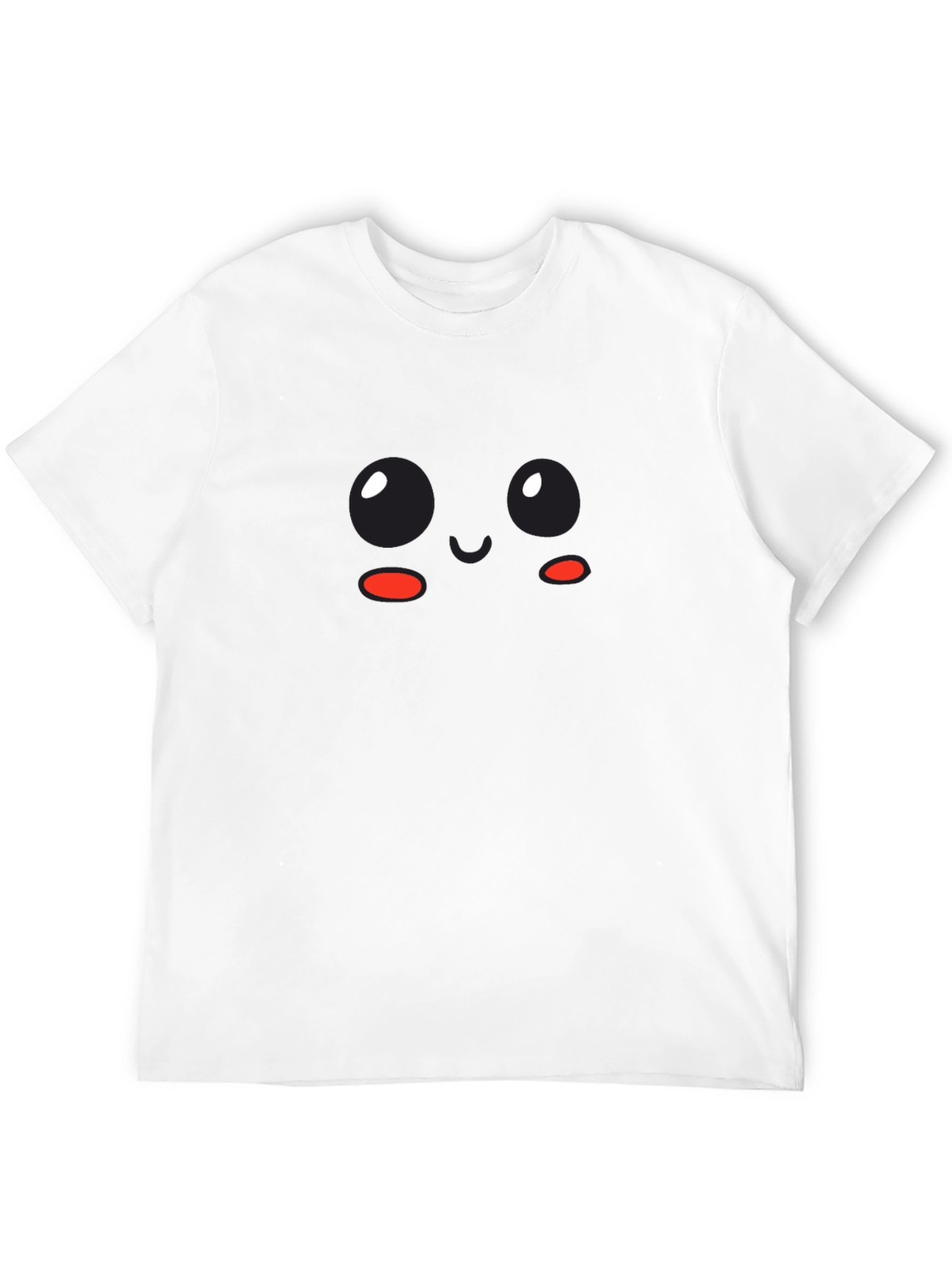 Cute Kawaii Face Black T-Shirt