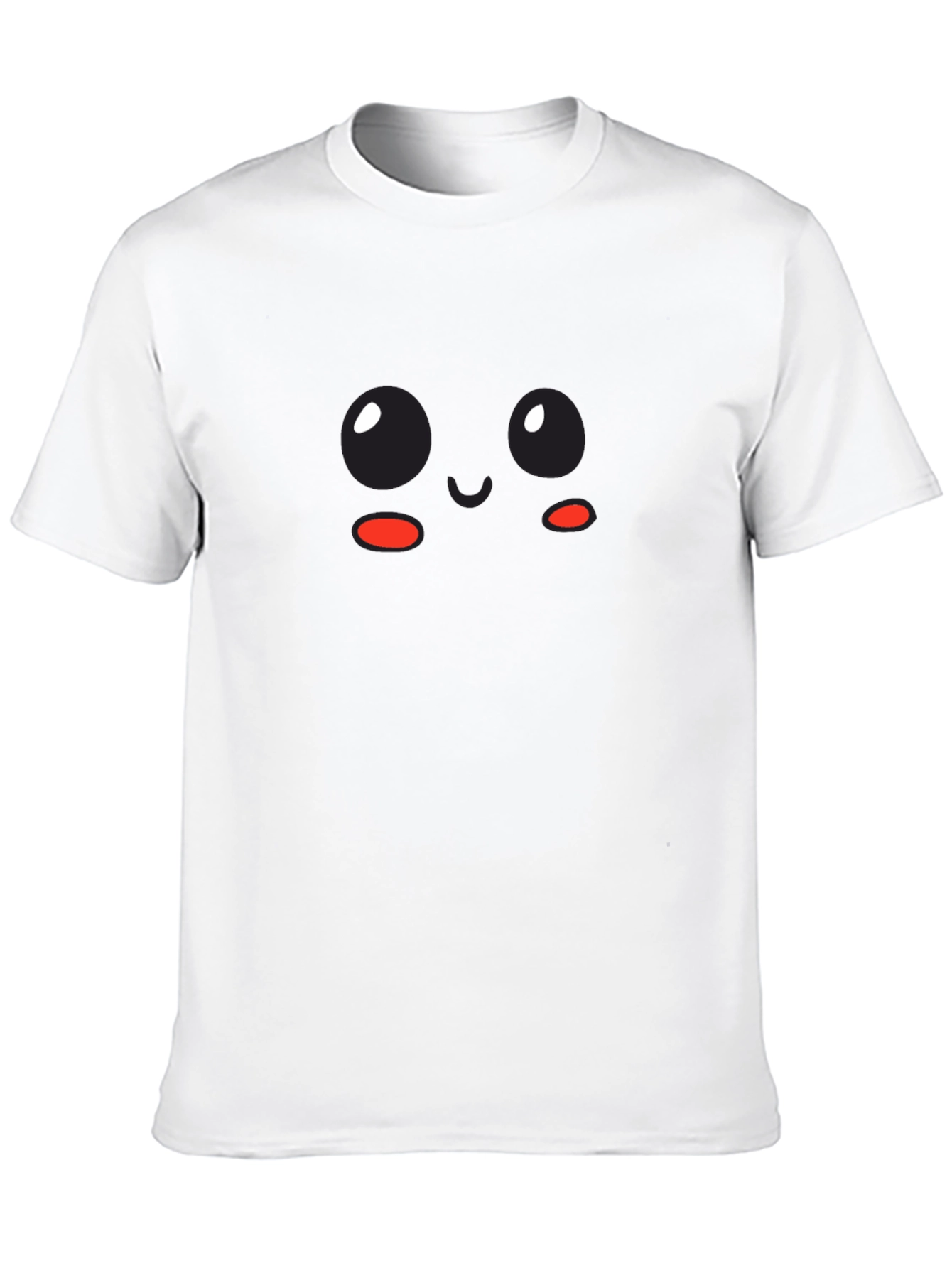 Cute Kawaii Face Black T-Shirt