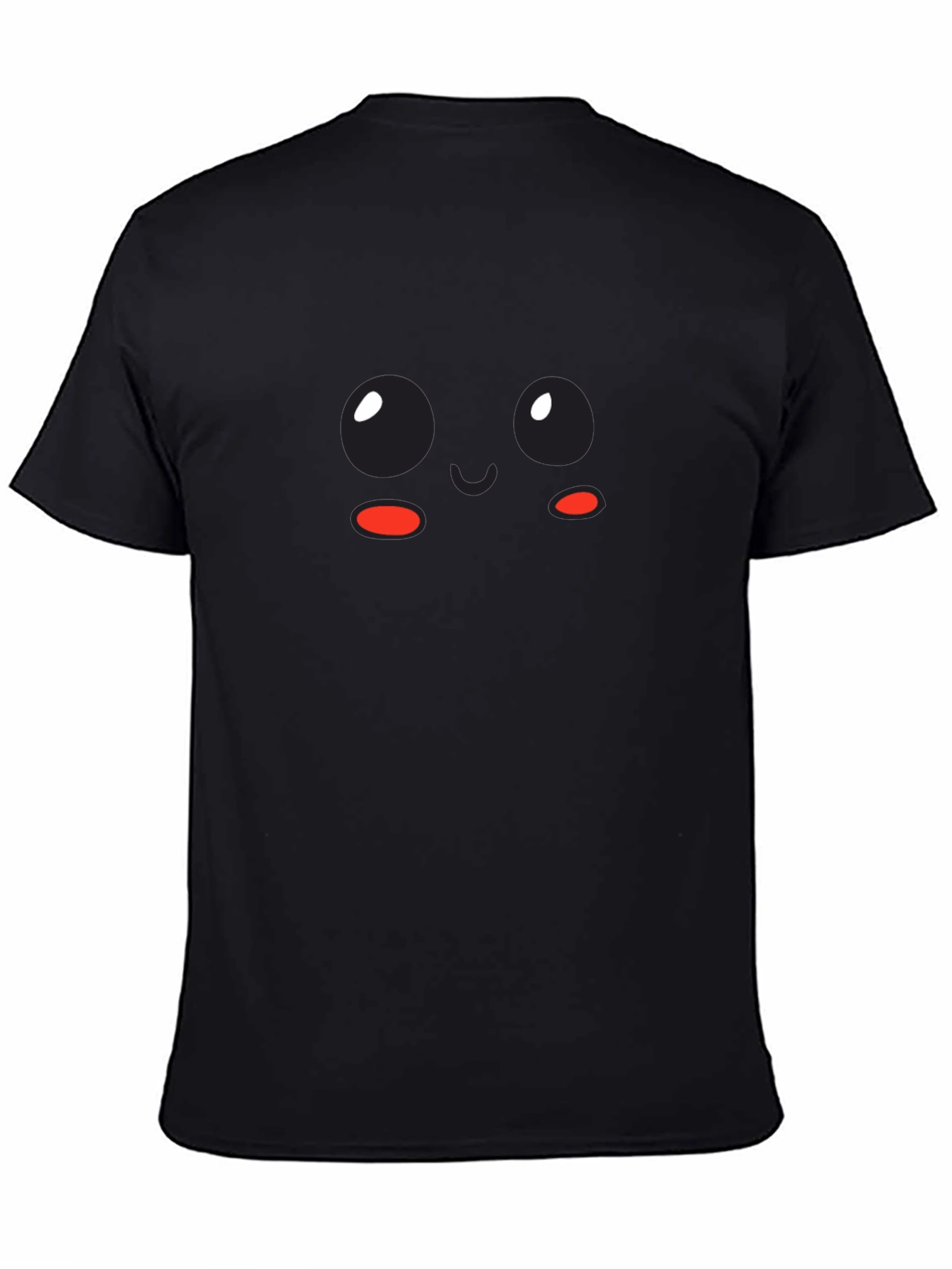 Cute Kawaii Face Black T-Shirt