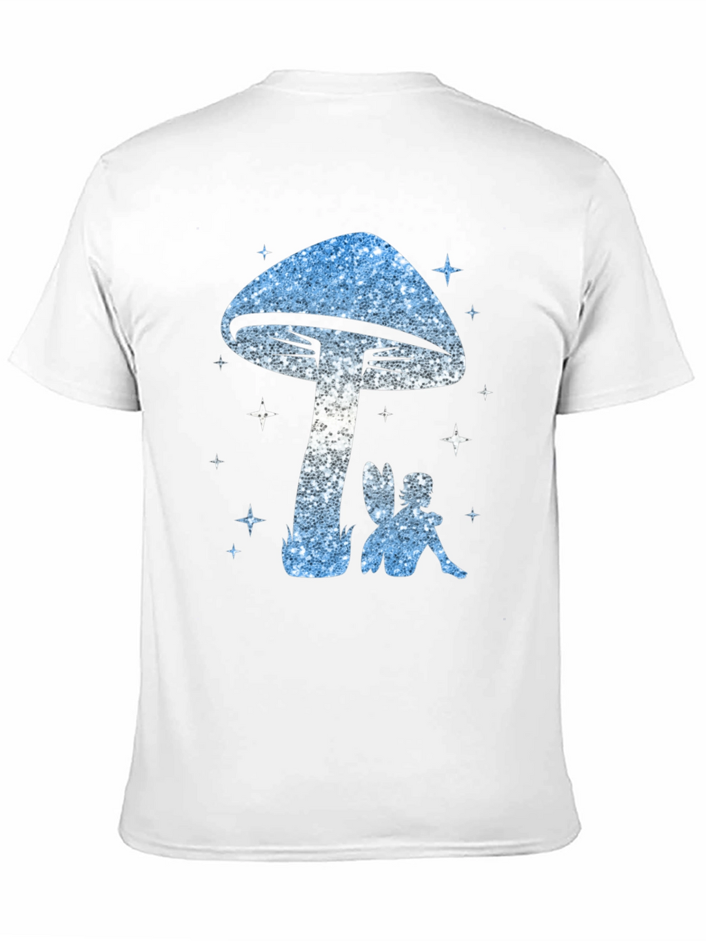 Mushroom Fairy Graphic Tee - Black Cotton Blend