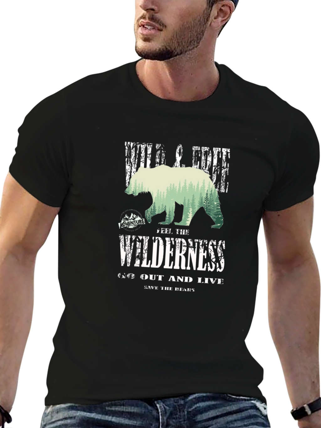 Wilderness Bear Graphic T-Shirt - Adventure Ready
