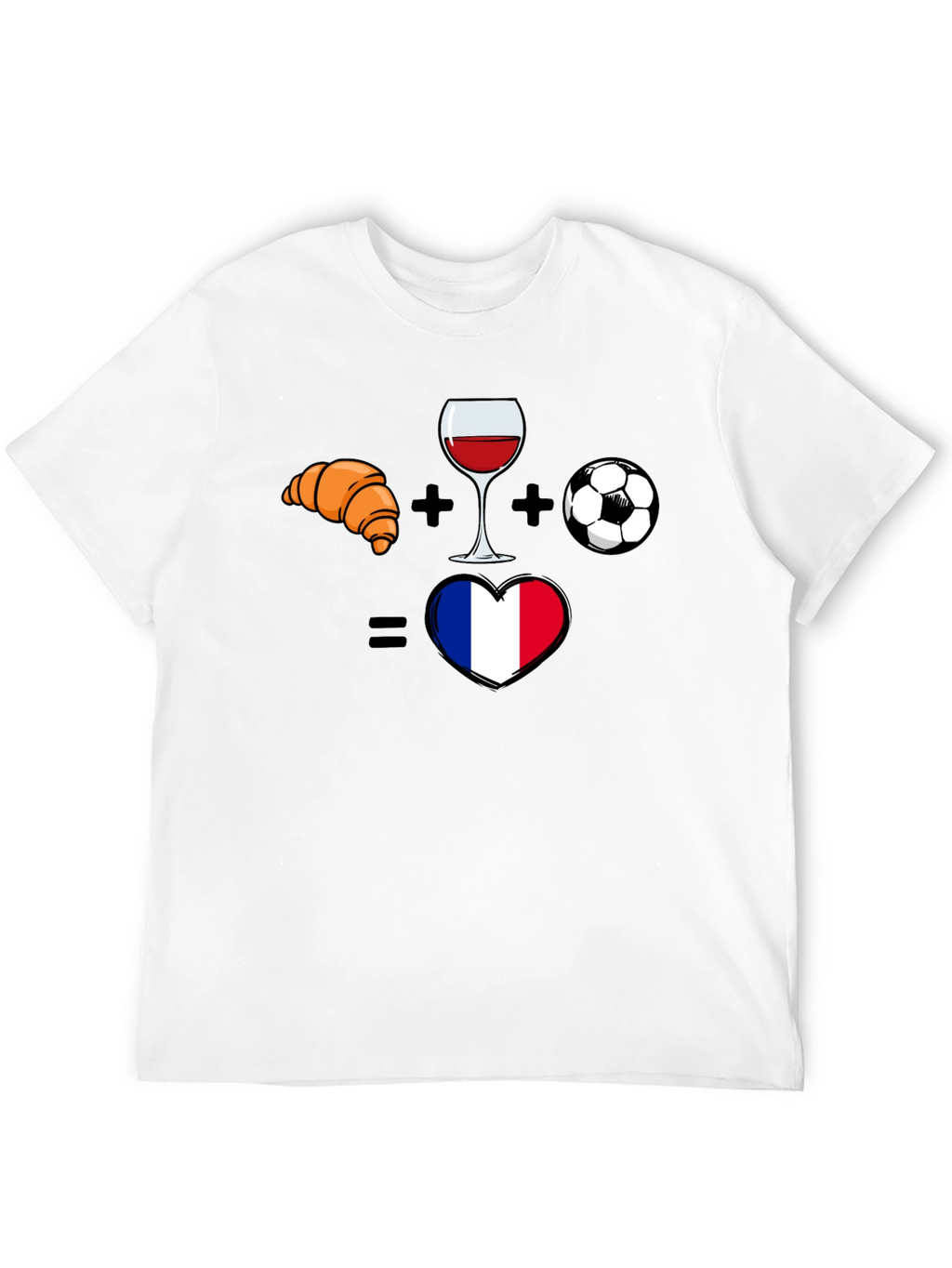 France Love T-Shirt: Croissant Wine Soccer