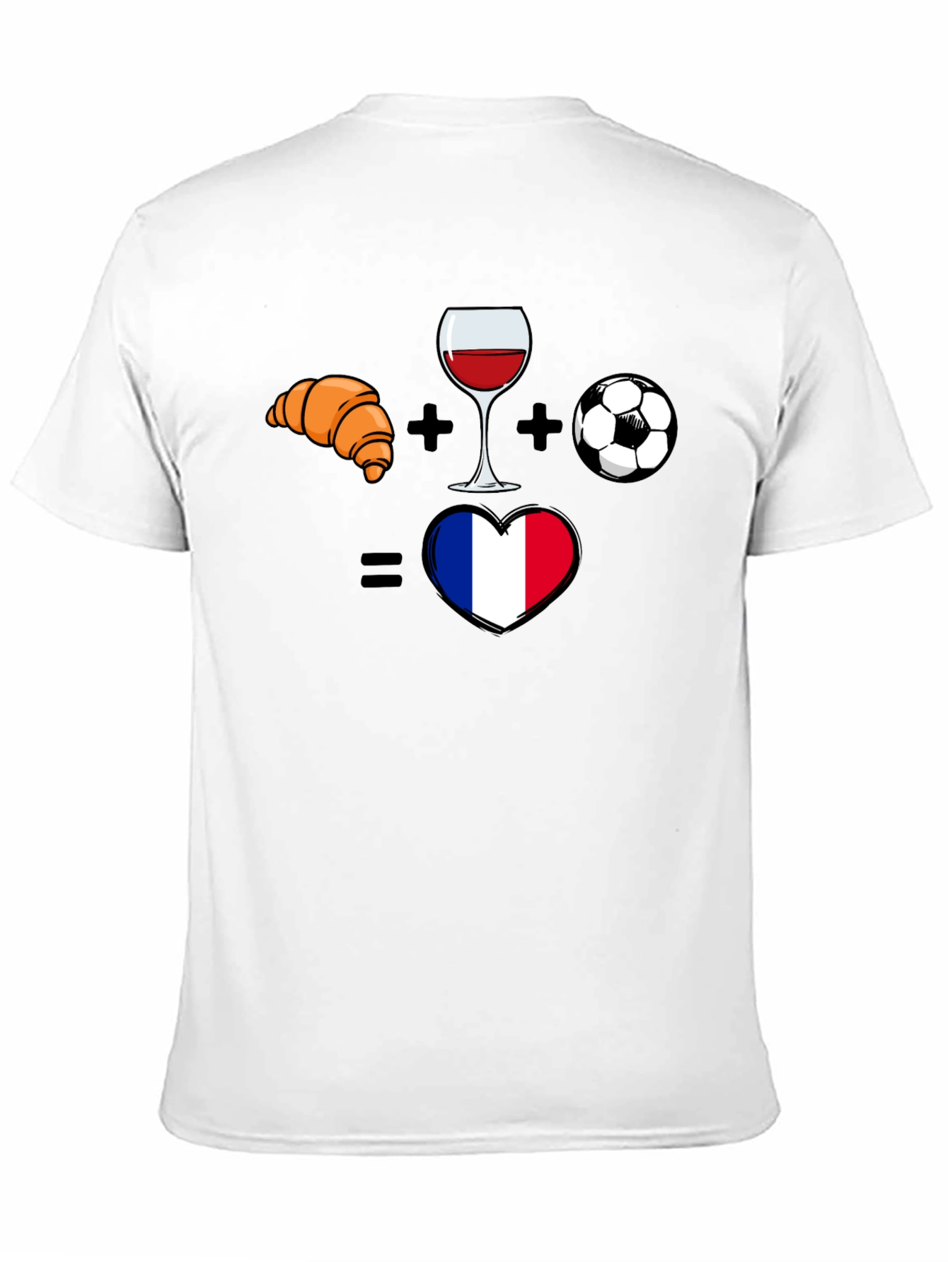 France Love T-Shirt: Croissant Wine Soccer