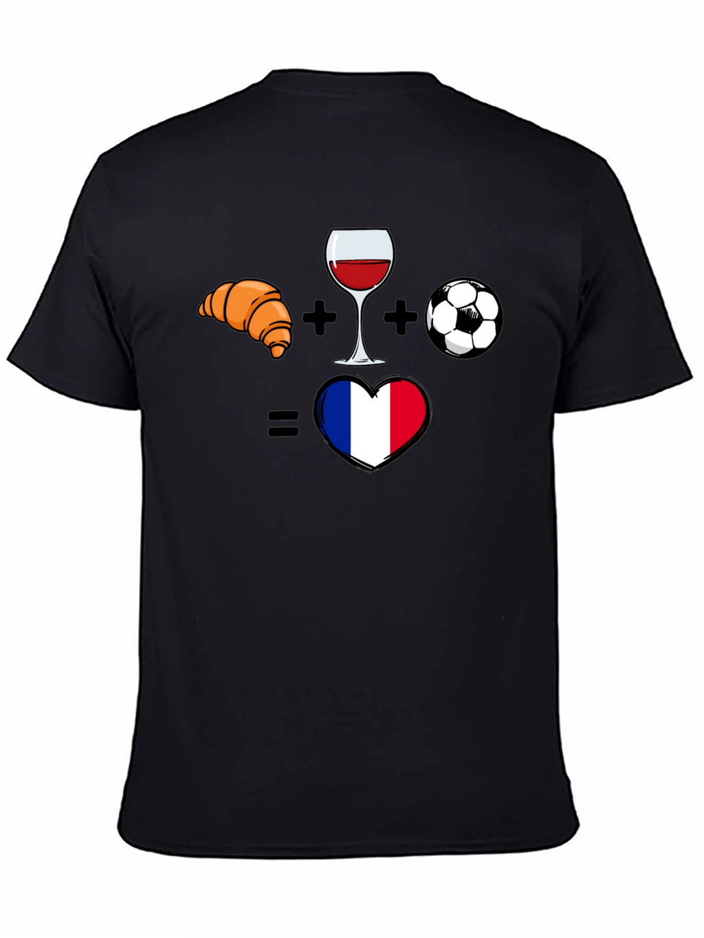 France Love T-Shirt: Croissant Wine Soccer
