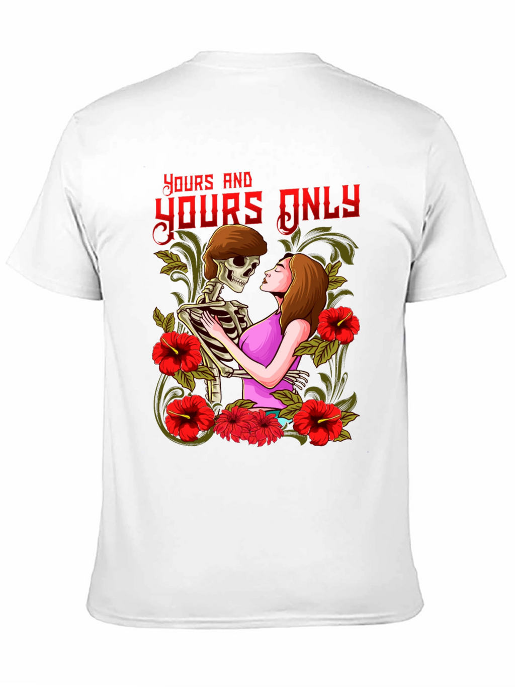 Yours Only Graphic Tee - Skeleton and Woman Embrace