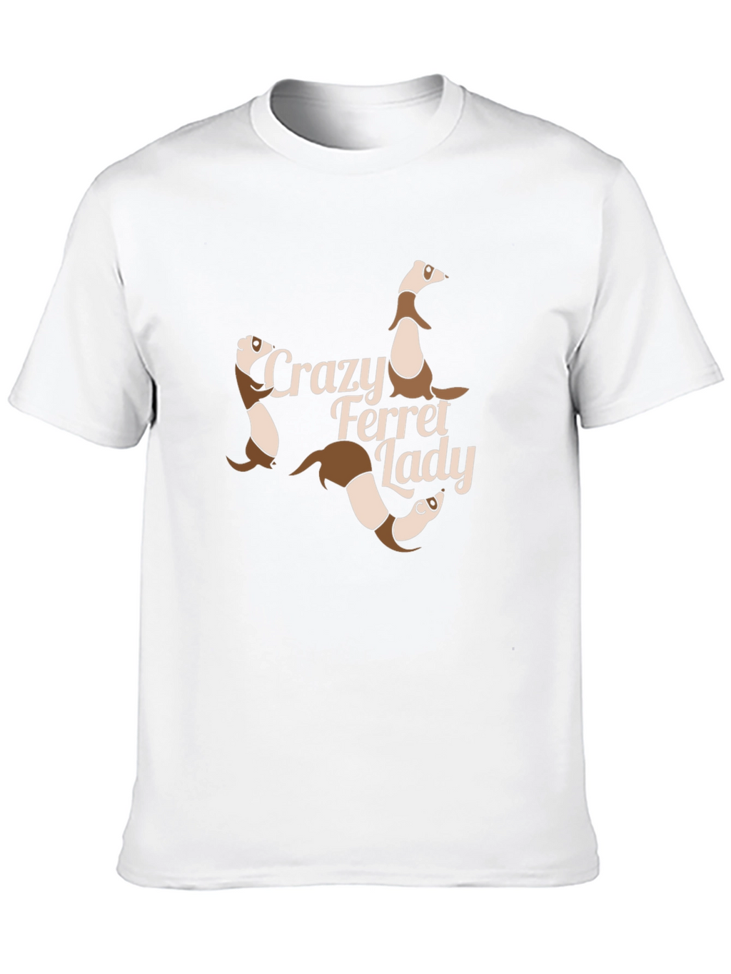 Crazy Ferret Lady Graphic T-Shirt - Black