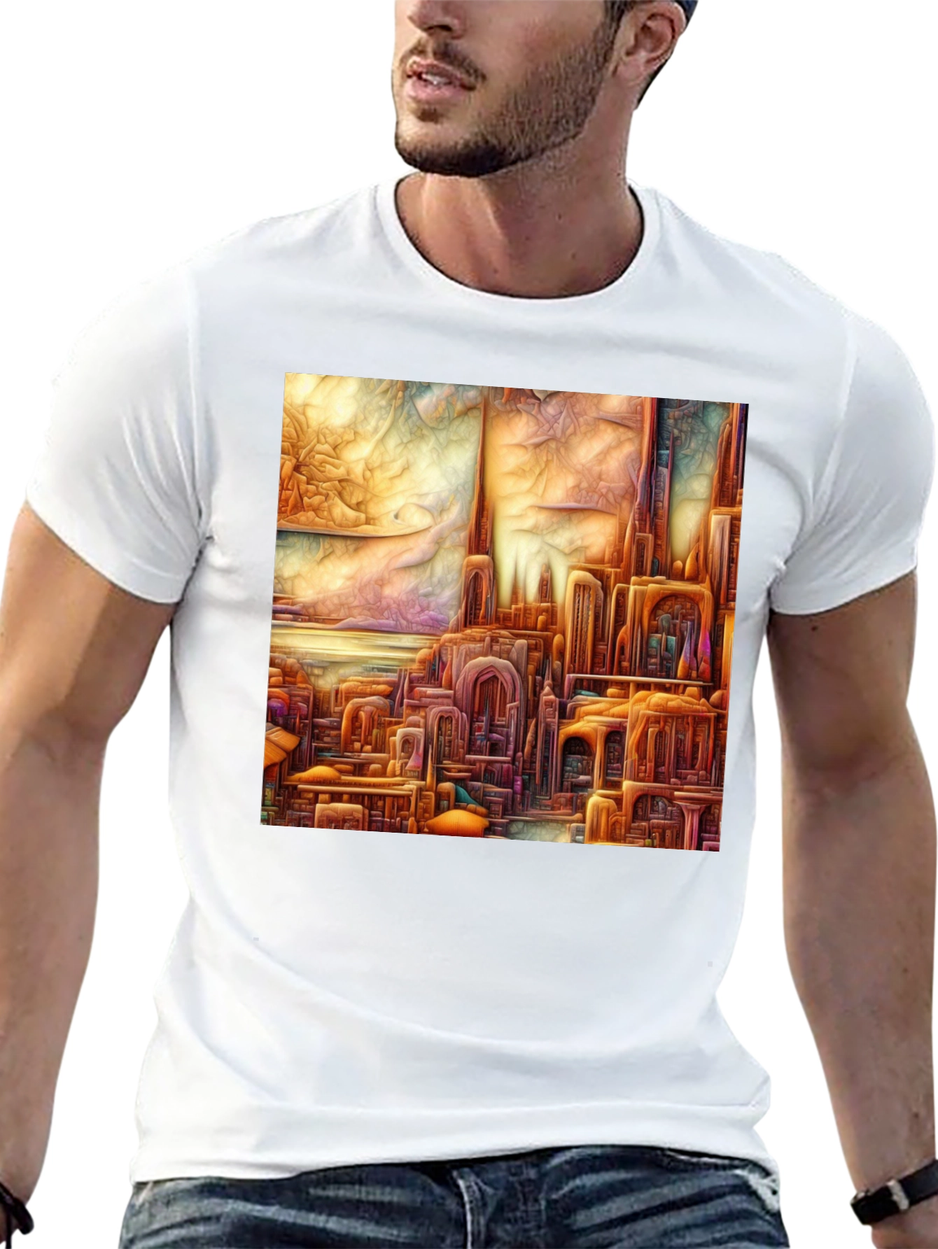 Art Nouveau Cityscape Graphic Tee