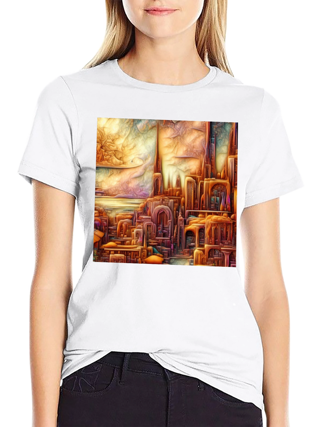 Art Nouveau Cityscape Graphic Tee
