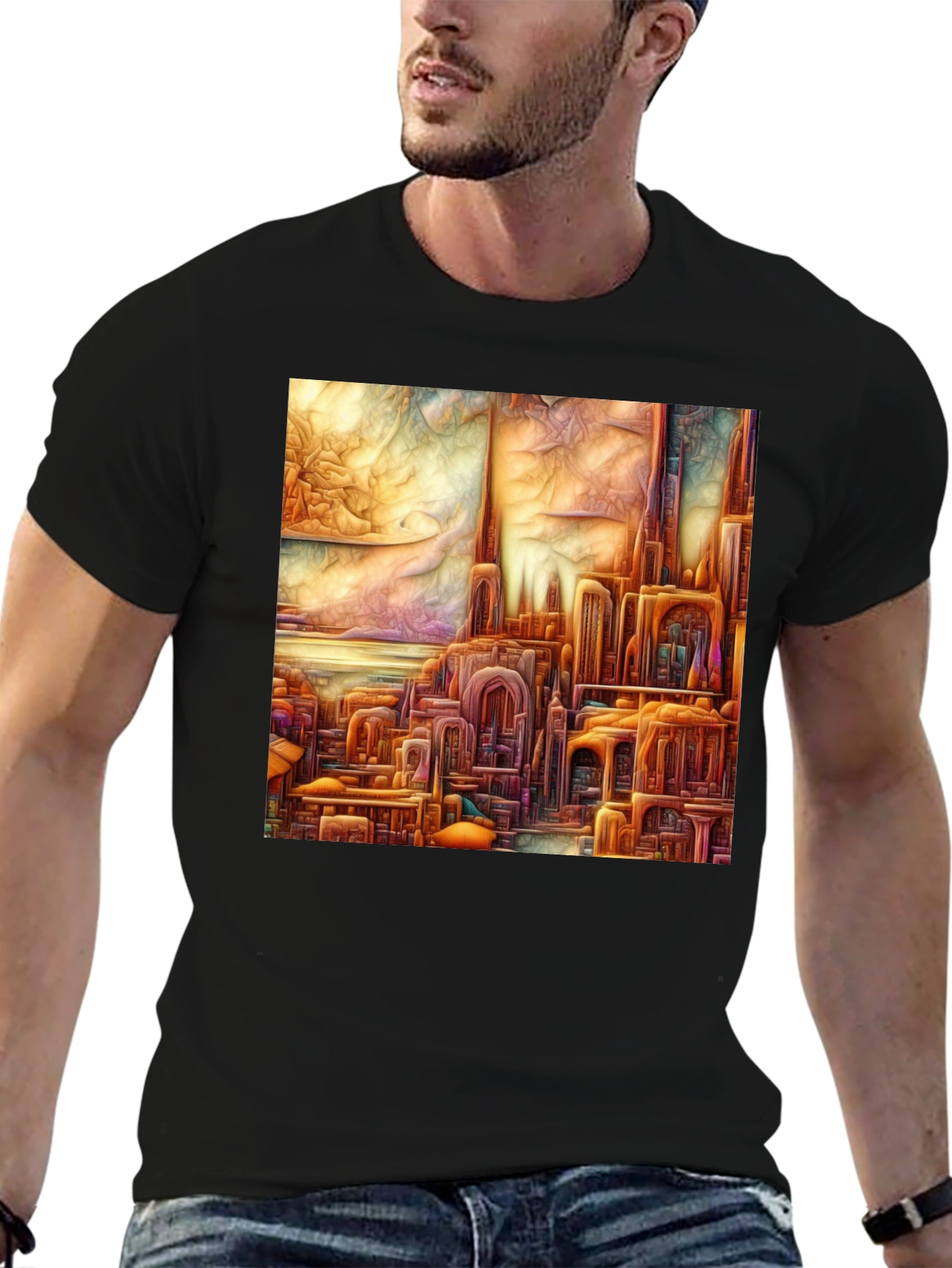 Art Nouveau Cityscape Graphic Tee