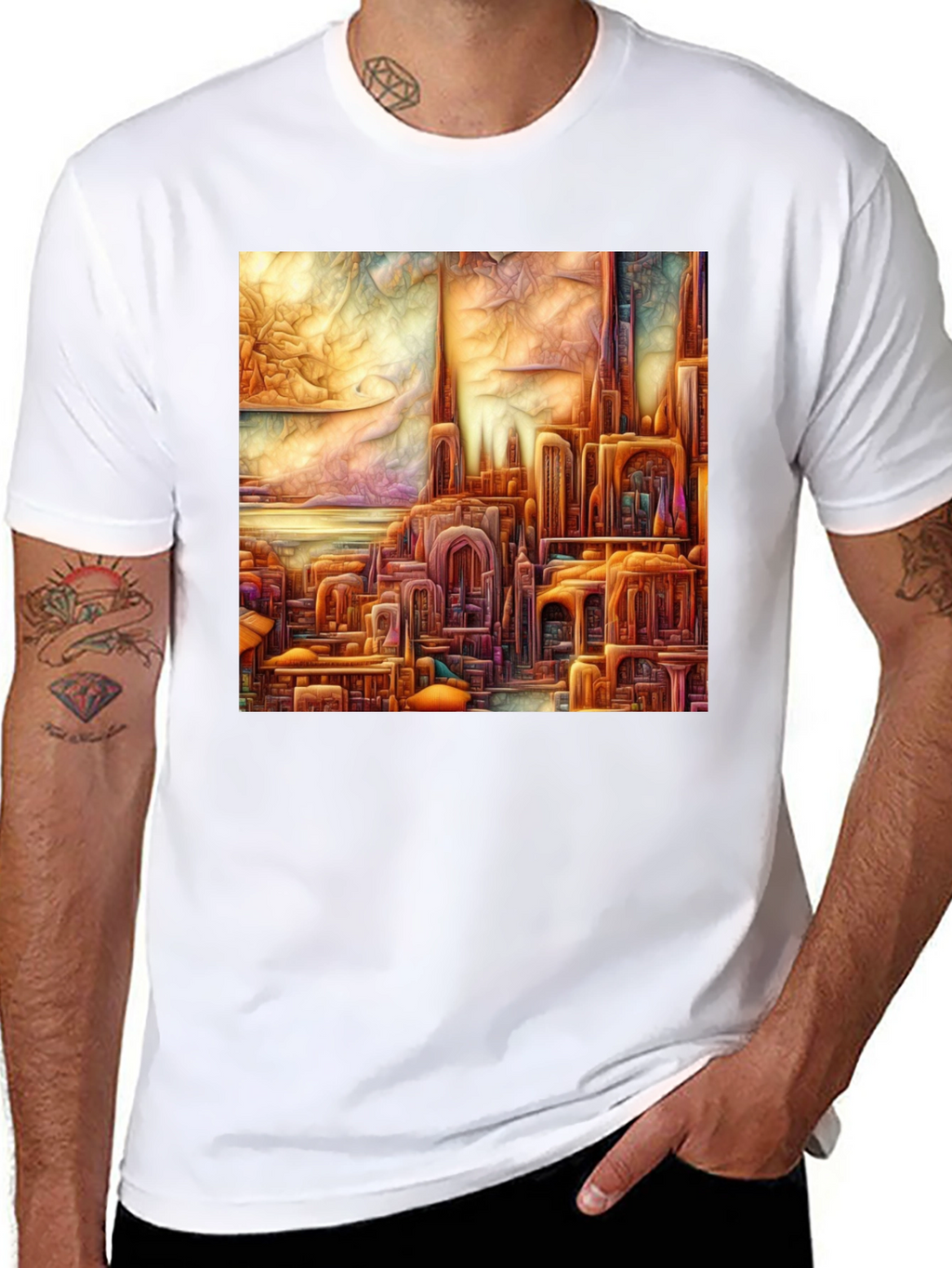 Art Nouveau Cityscape Graphic Tee