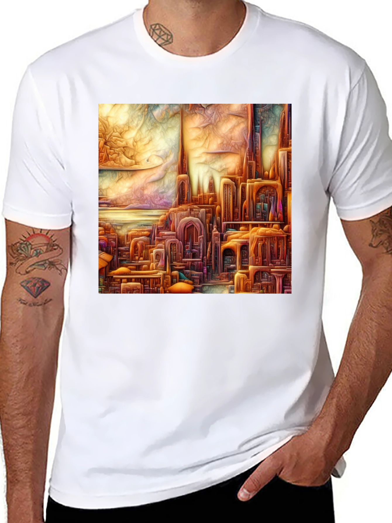Art Nouveau Cityscape Graphic Tee