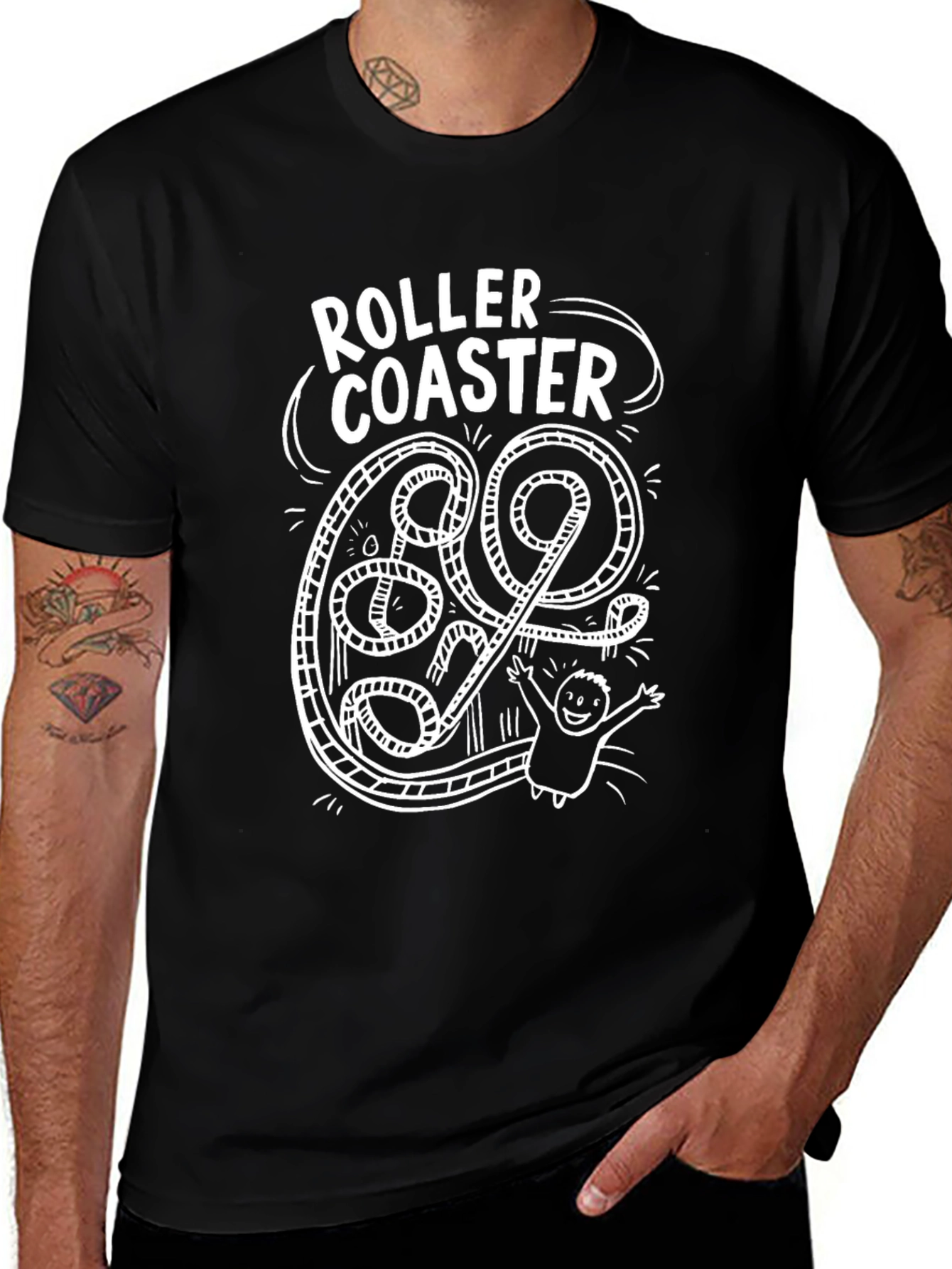 Roller Coaster Graphic Tee - Thrill Ride T-Shirt