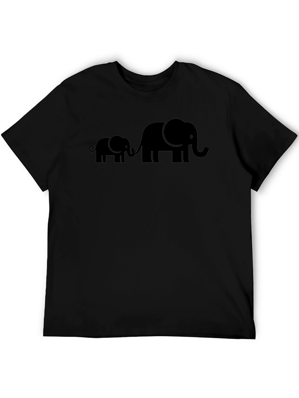 Elephant Family Graphic Tee - Black Cotton