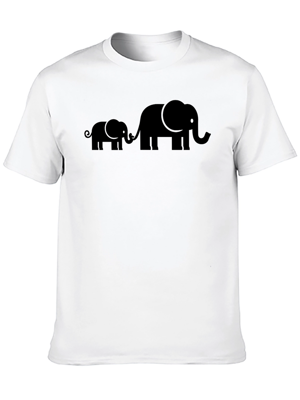 Elephant Family Graphic Tee - Black Cotton
