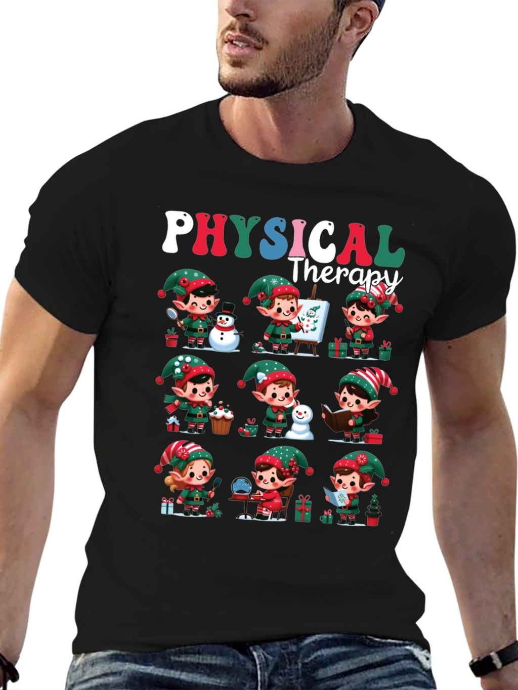 Christmas Physical Therapy Elf T-Shirt