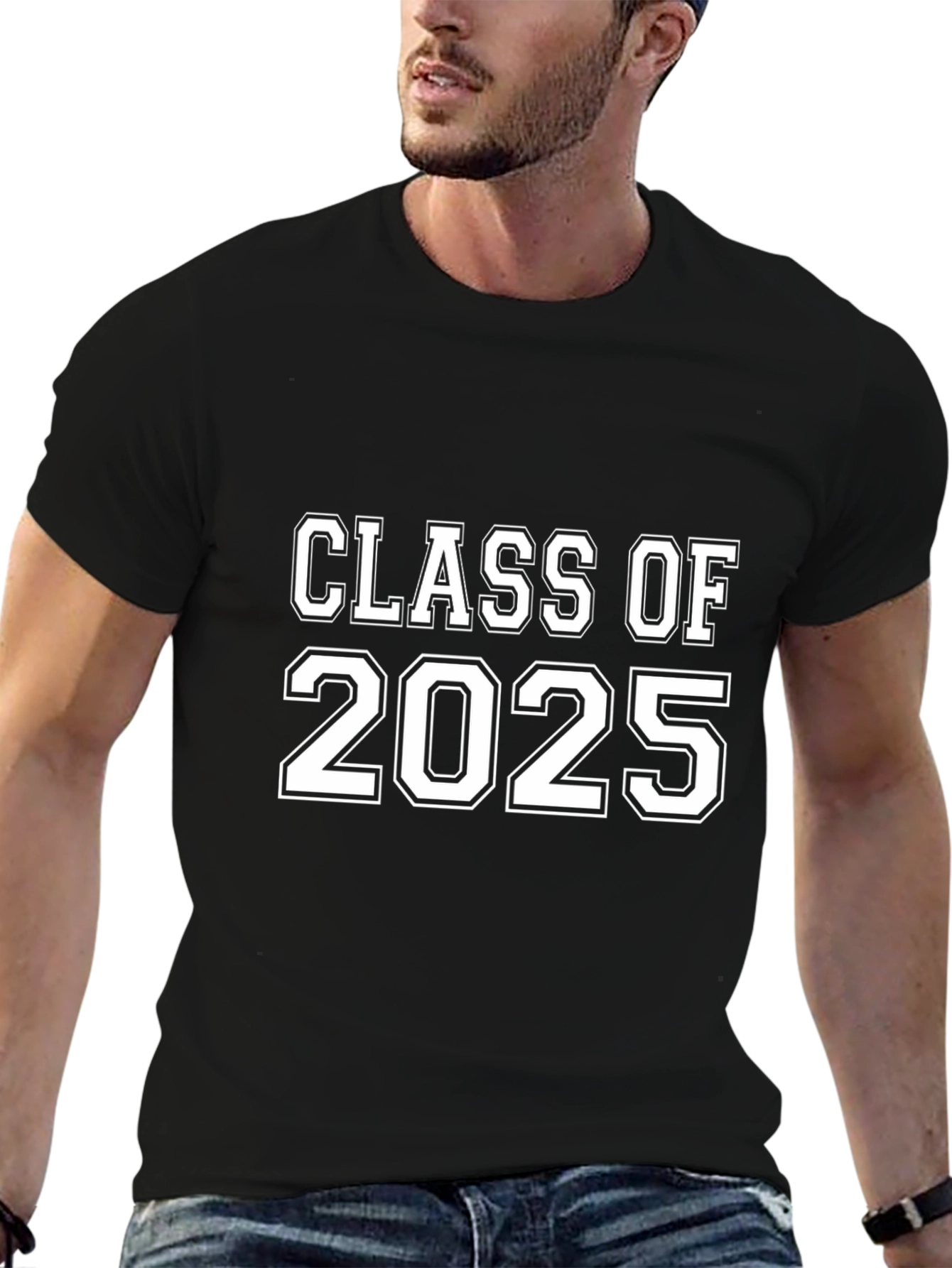 Class of 2025 Graduation T-Shirt - Black Cotton Tee